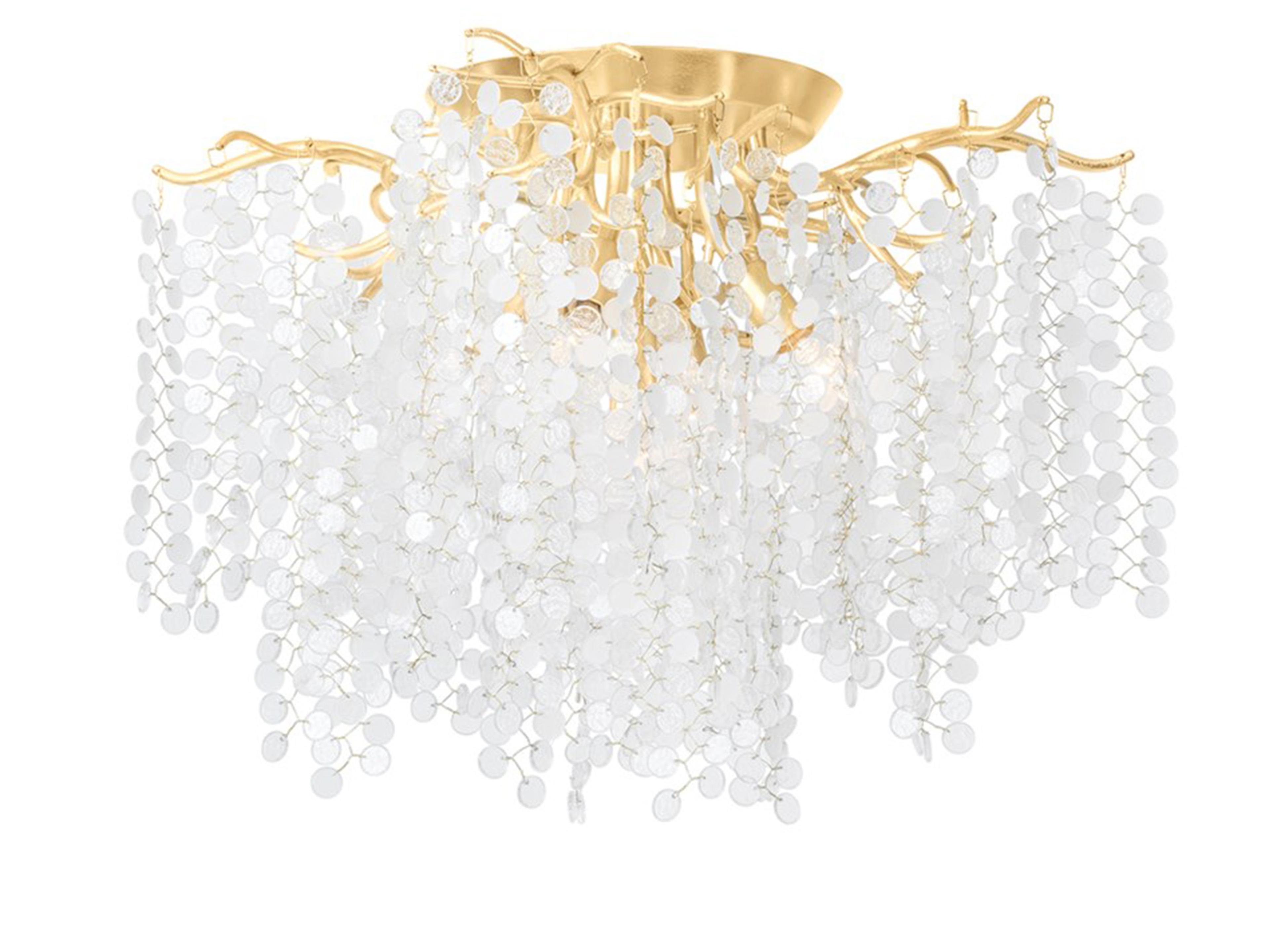 Corbett Lighting Genoa 5-Light Gold Leaf Glass Semi Flush Mount