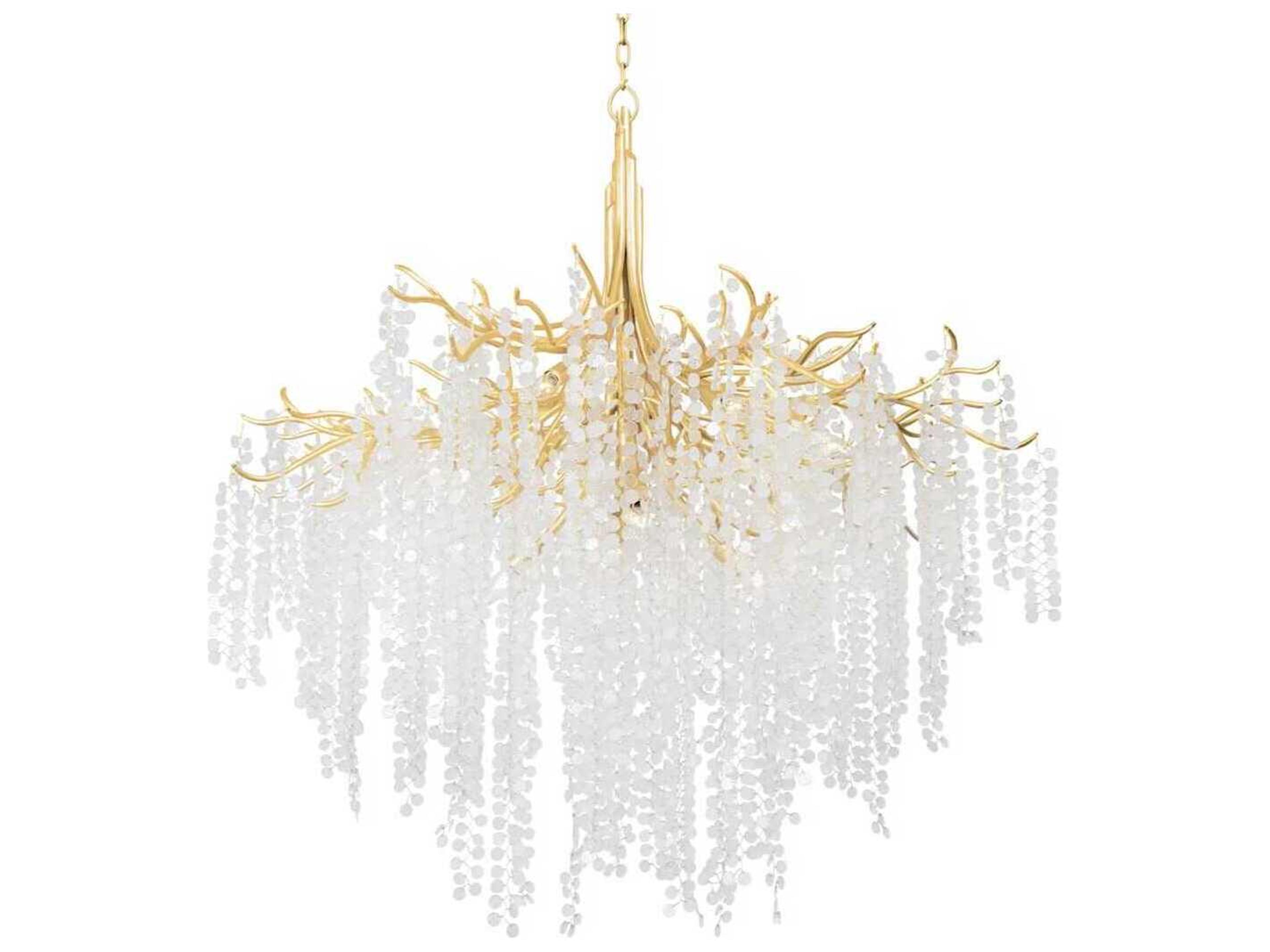 Corbett Lighting Genoa 12-Light Gold Leaf Glass Candelabra Chandelier