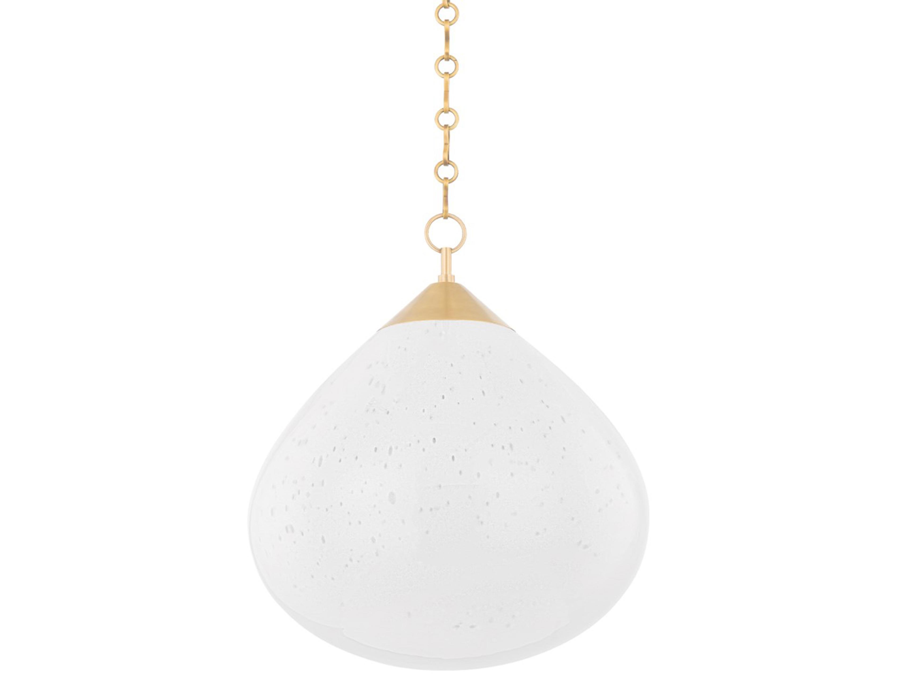 Corbett Lighting Semilla 1-Light Vintage Brass Glass Pendant