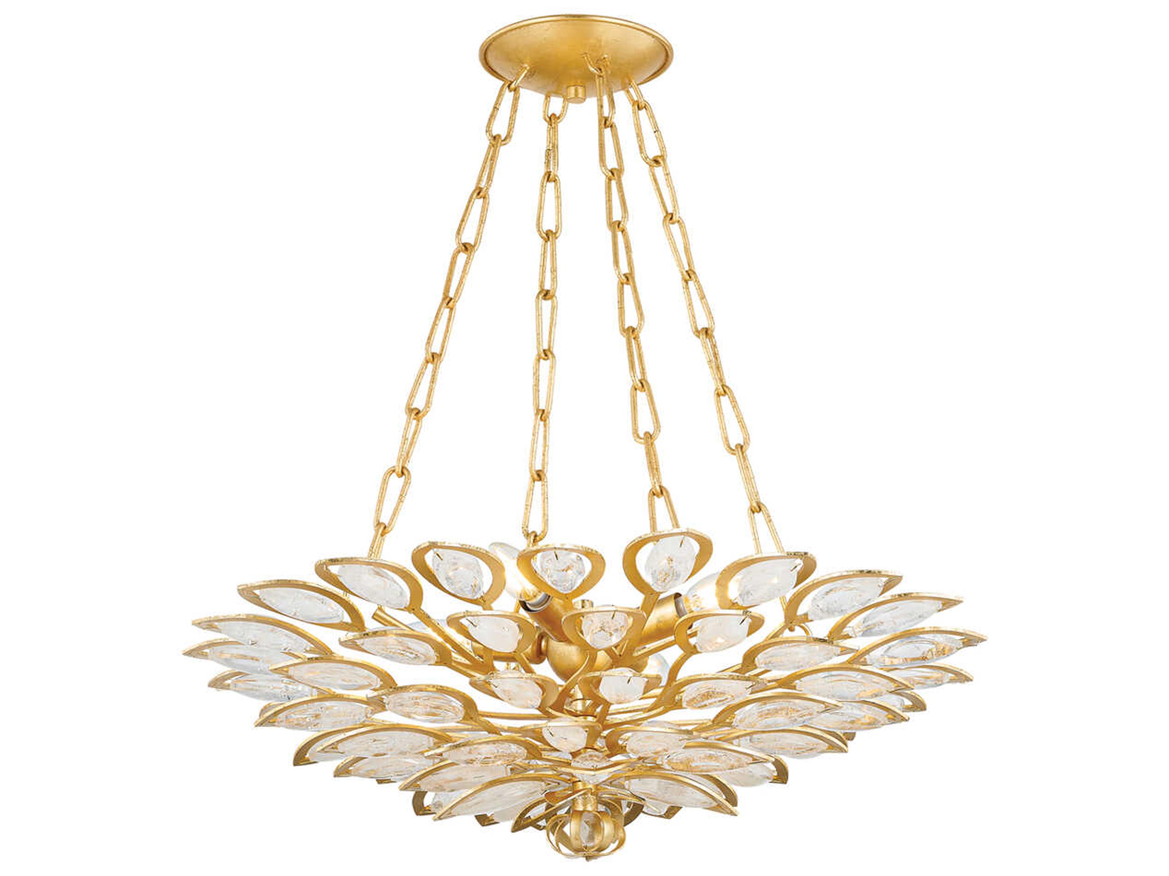 Corbett Lighting Vittoria 4-Light Gold Leaf Candelabra Chandelier