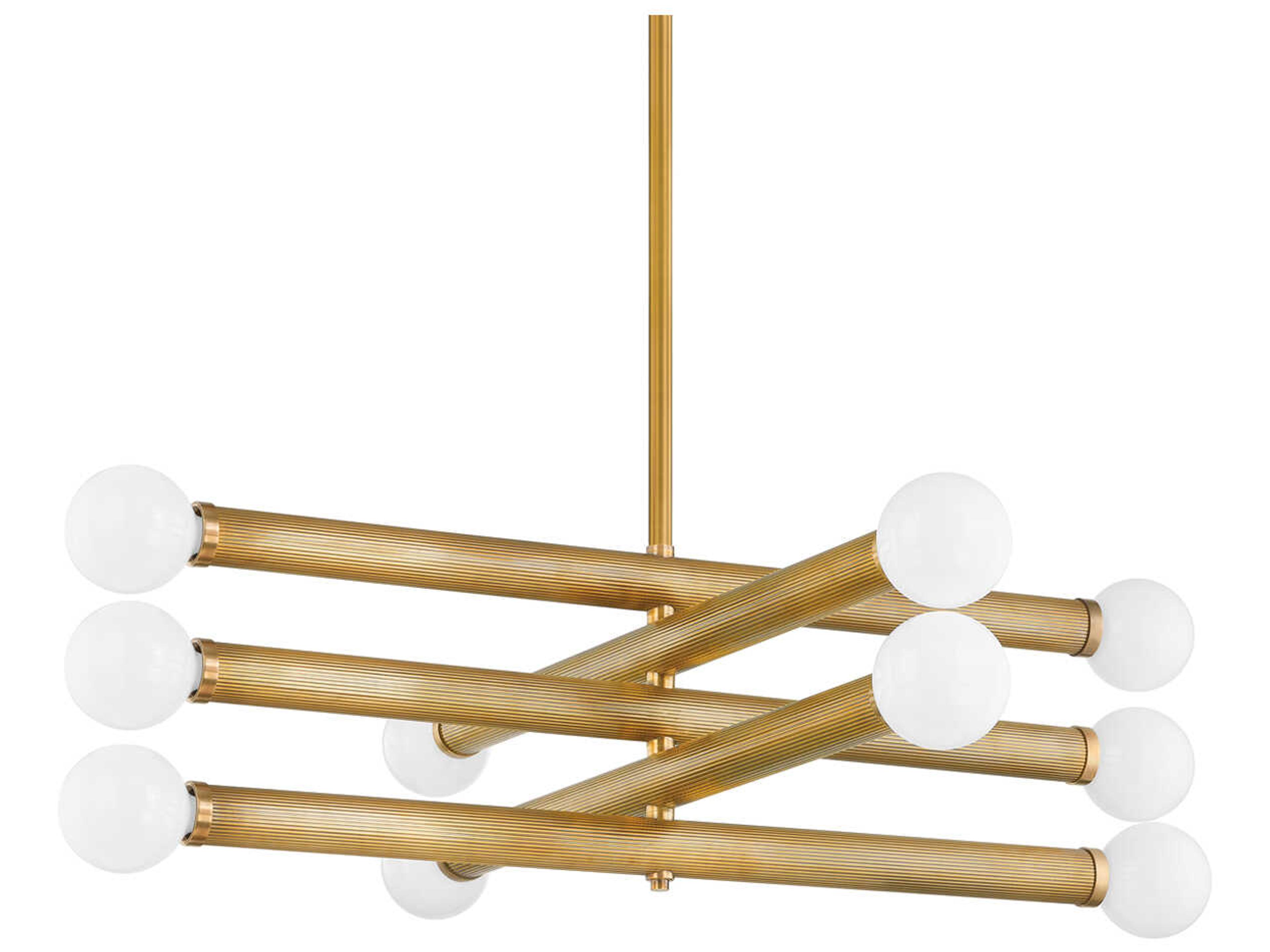 Corbett Lighting Pienza 10-Light Vintage Brass Tiered Chandelier