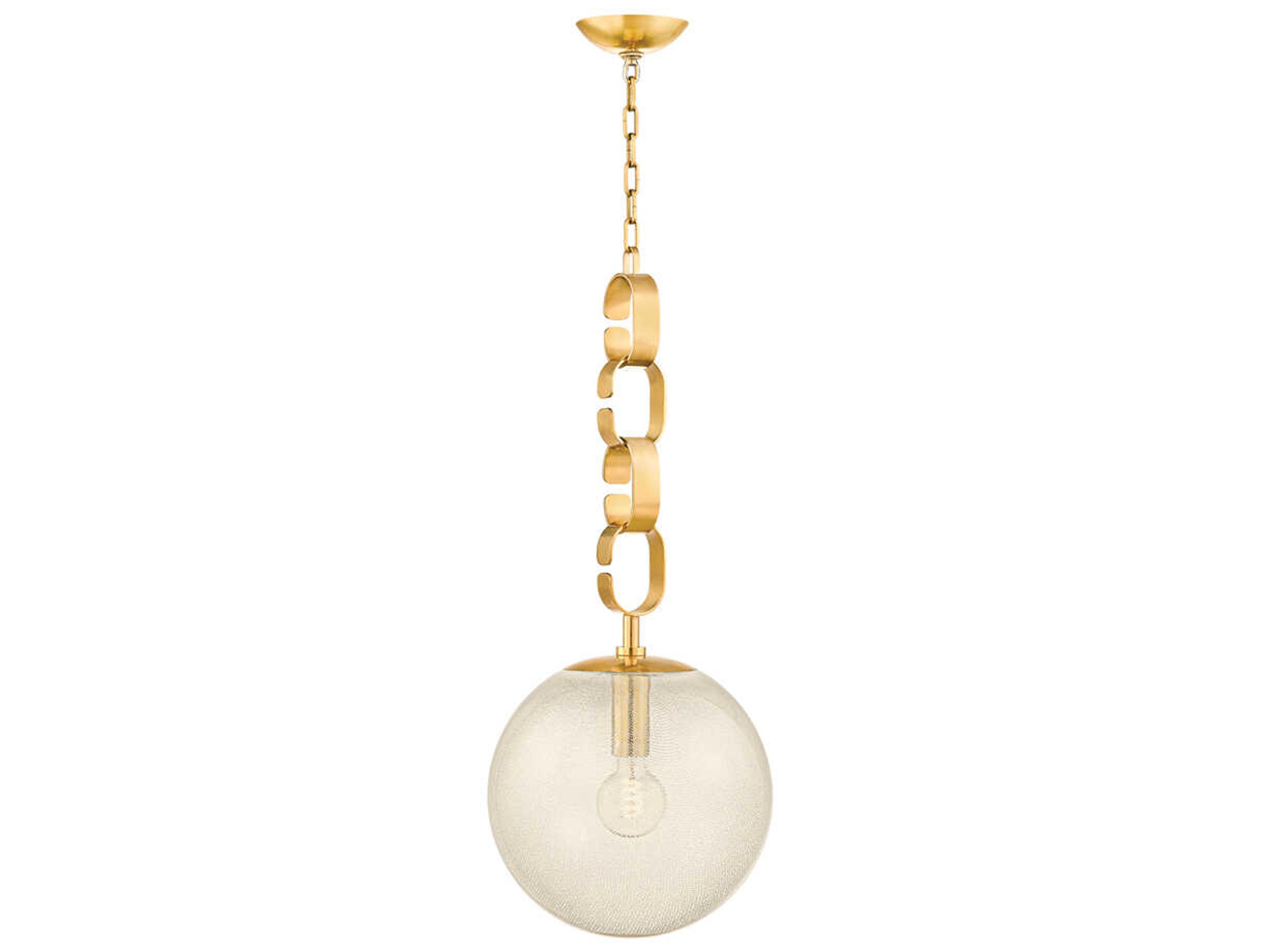 Corbett Lighting Nessa 1-Light Vintage Brass Globe Pendant