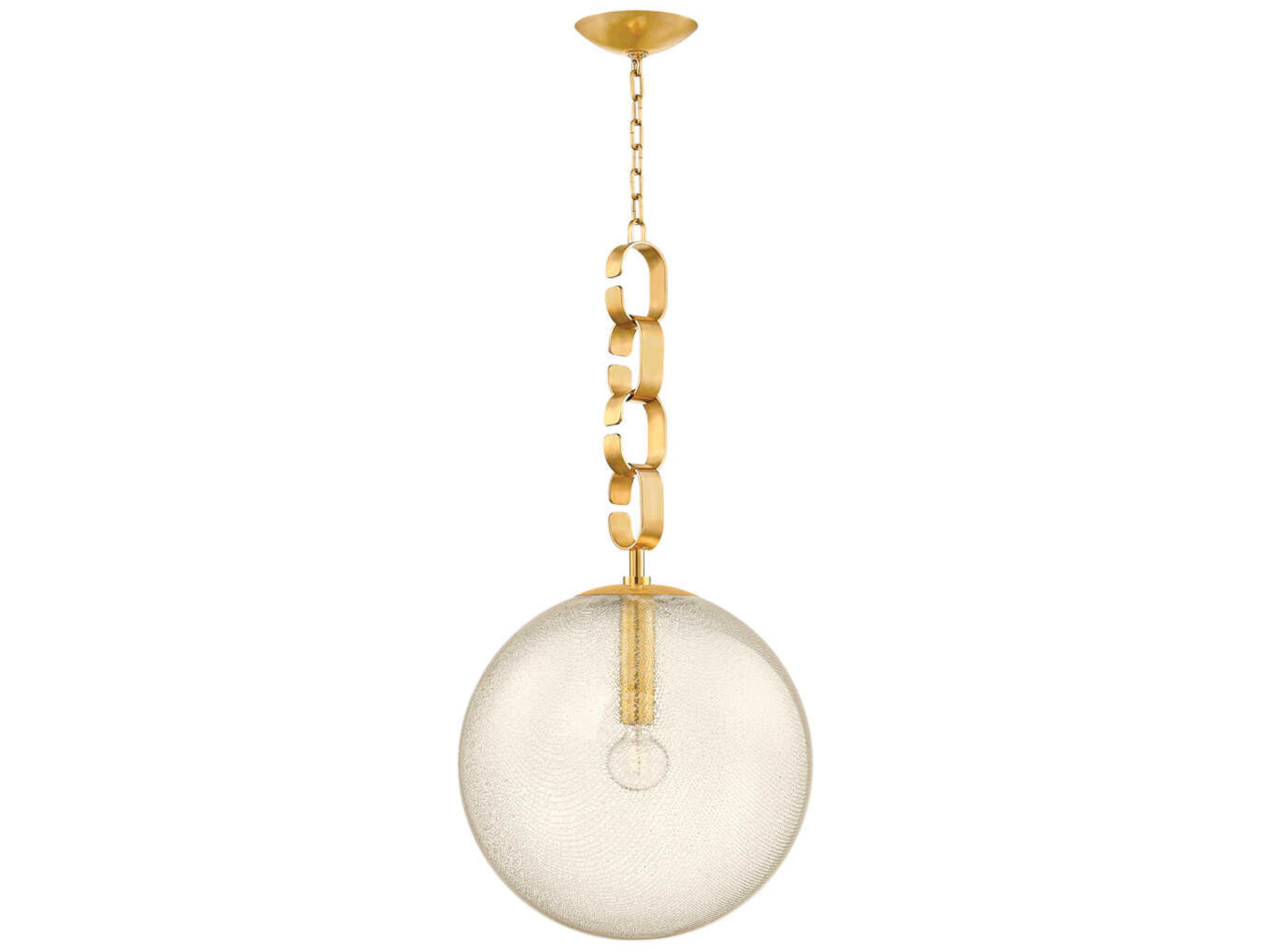 Corbett Lighting Nessa 1-Light Vintage Brass Globe Pendant