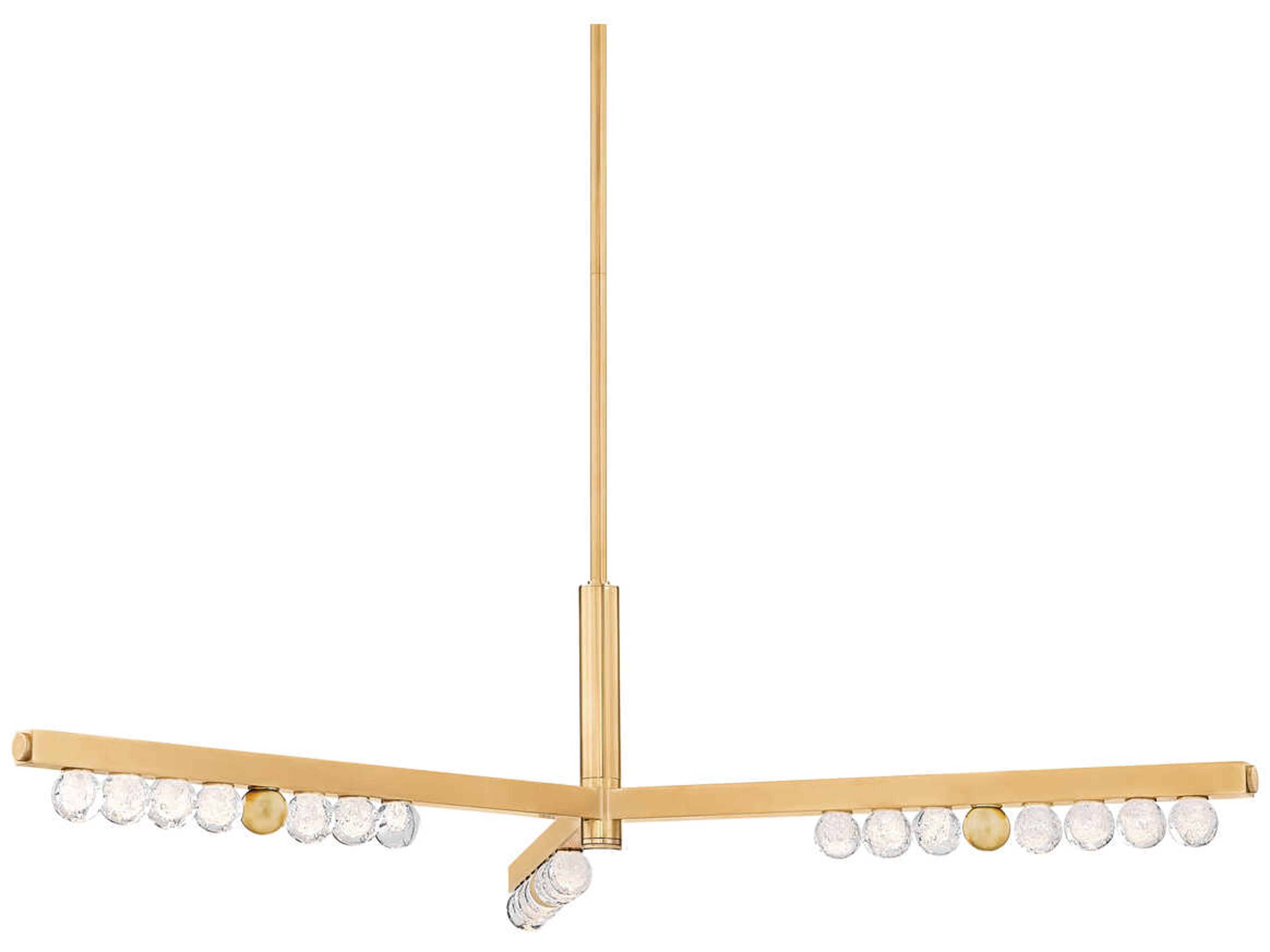 Corbett Lighting Annecy 3-Light Vintage Brass Geometric Chandelier