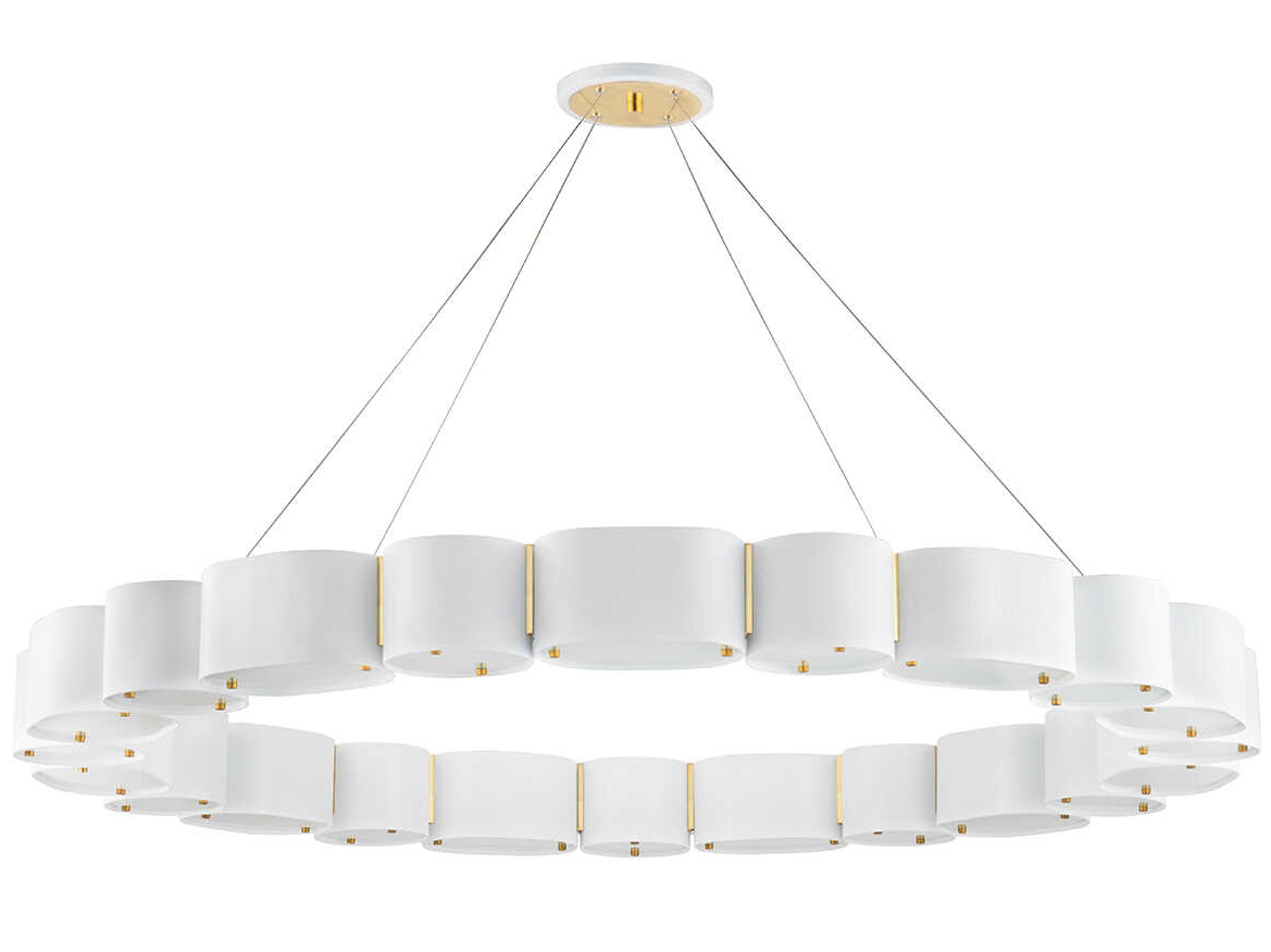 Corbett Lighting Opal 22-Light Soft White Vintage Brass Glass Round Pendant