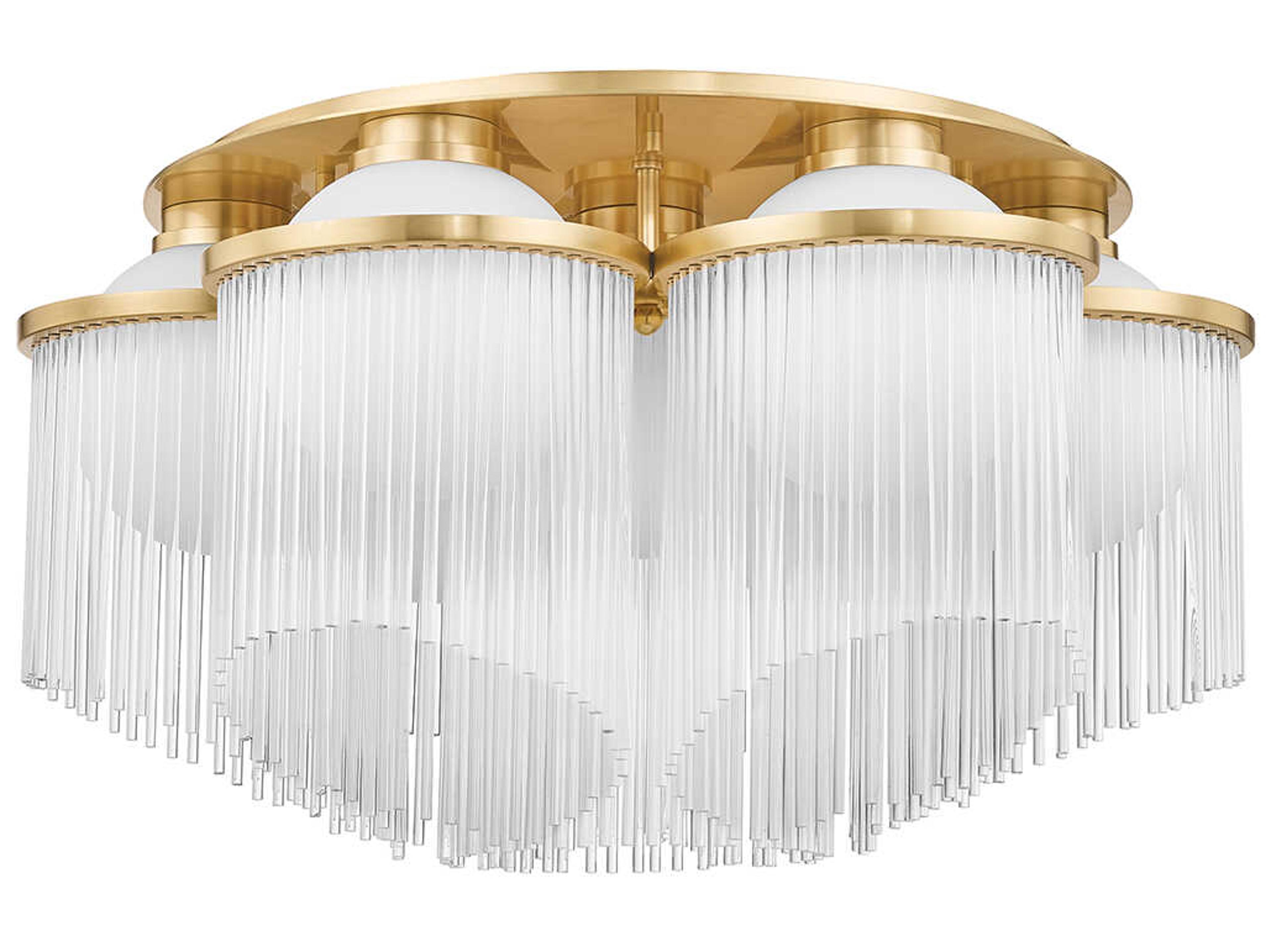 Corbett Lighting Celestial 7-Light Aged Brass Glass Globe Flush Mount