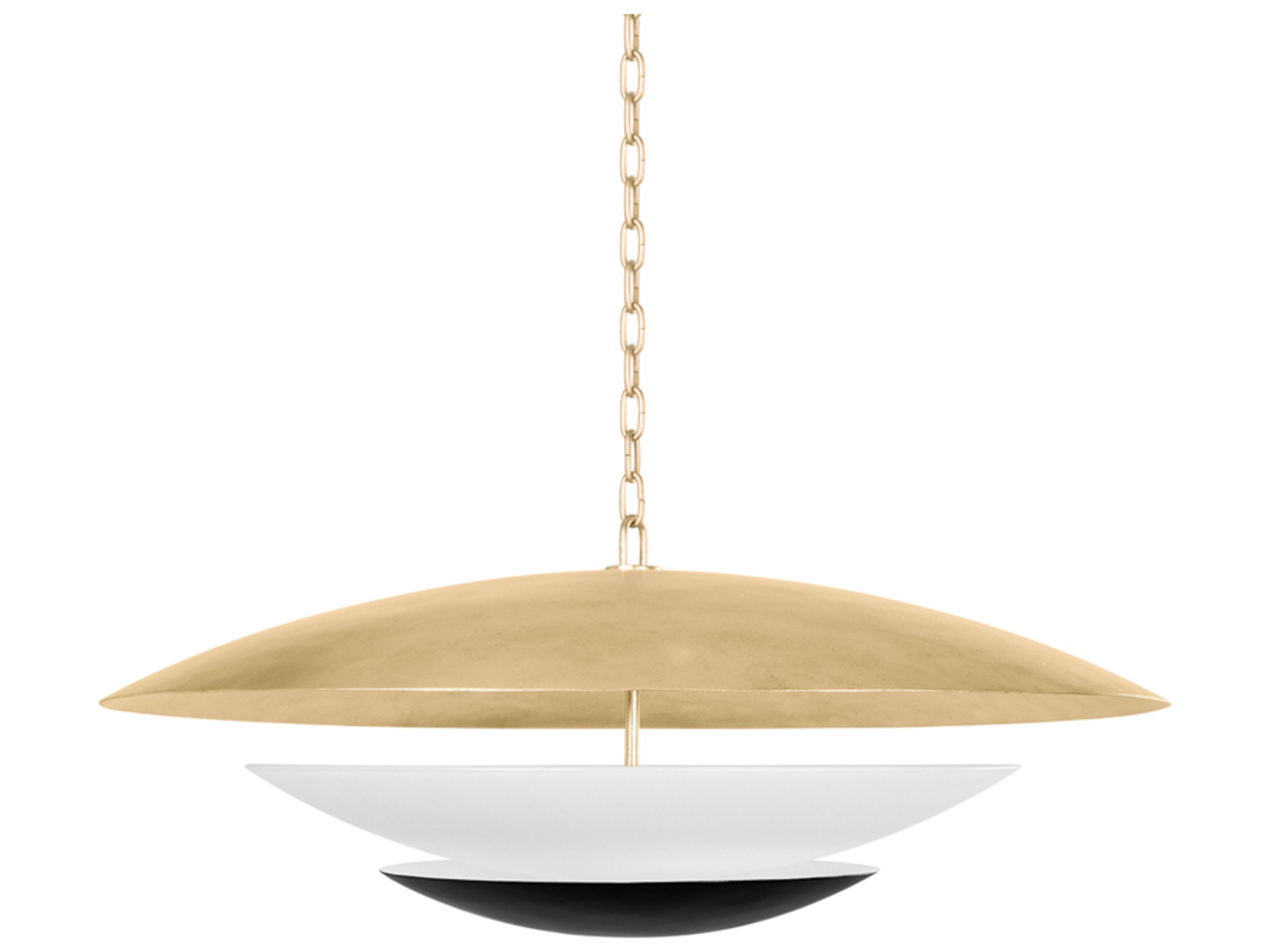 Corbett Lighting Adara 6-Light Vintage Gold Leaf Soft Black Dome Pendant