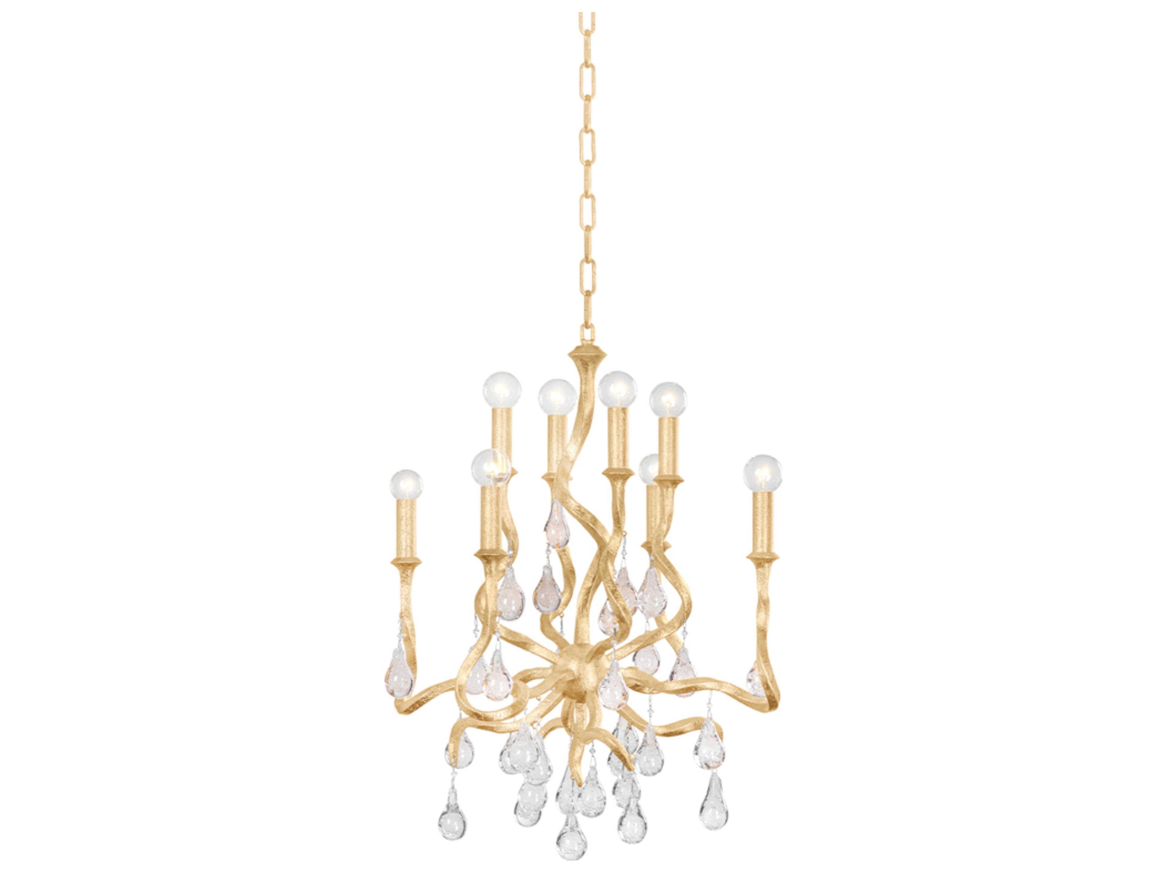 Corbett Lighting Aveline 8-Light Gold Leaf Crystal Chandelier