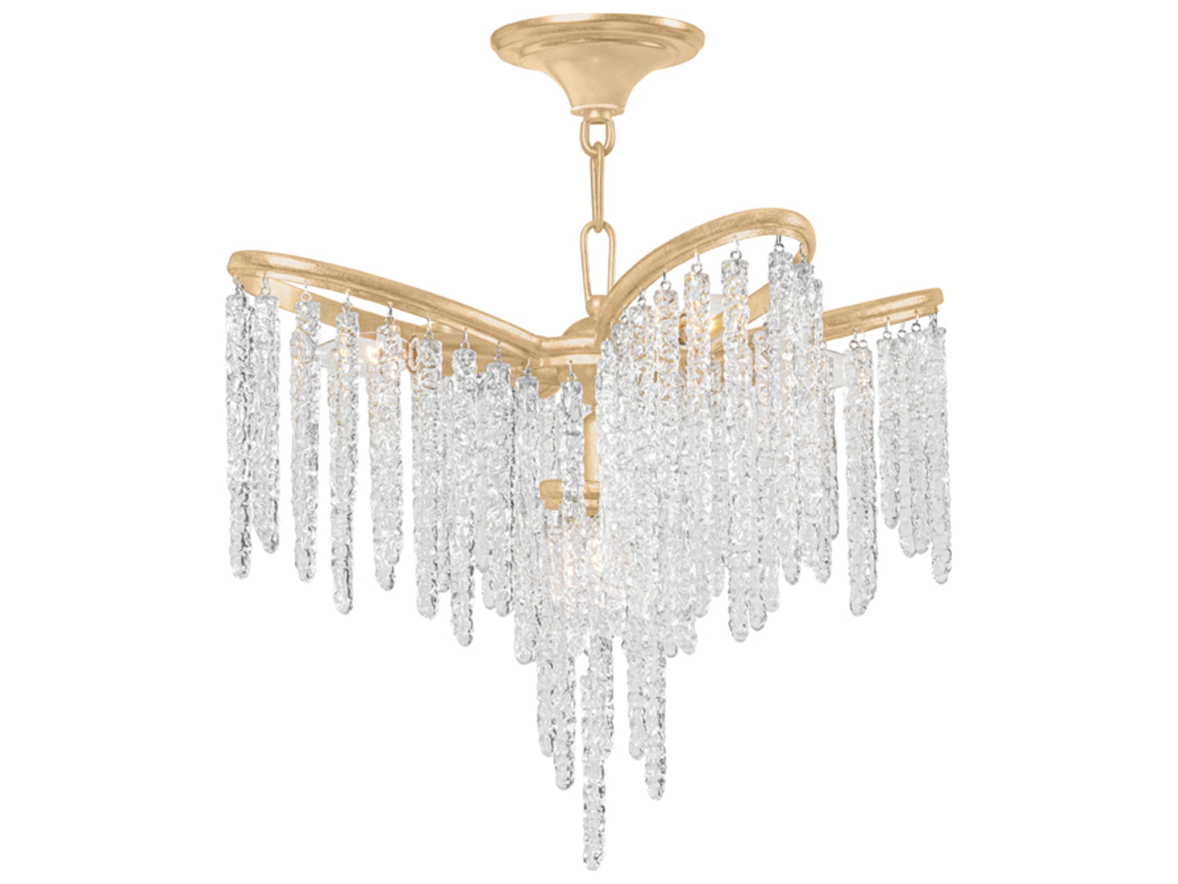 Corbett Lighting Pandora 7-Light Gold Leaf Clear Crystal Chandelier