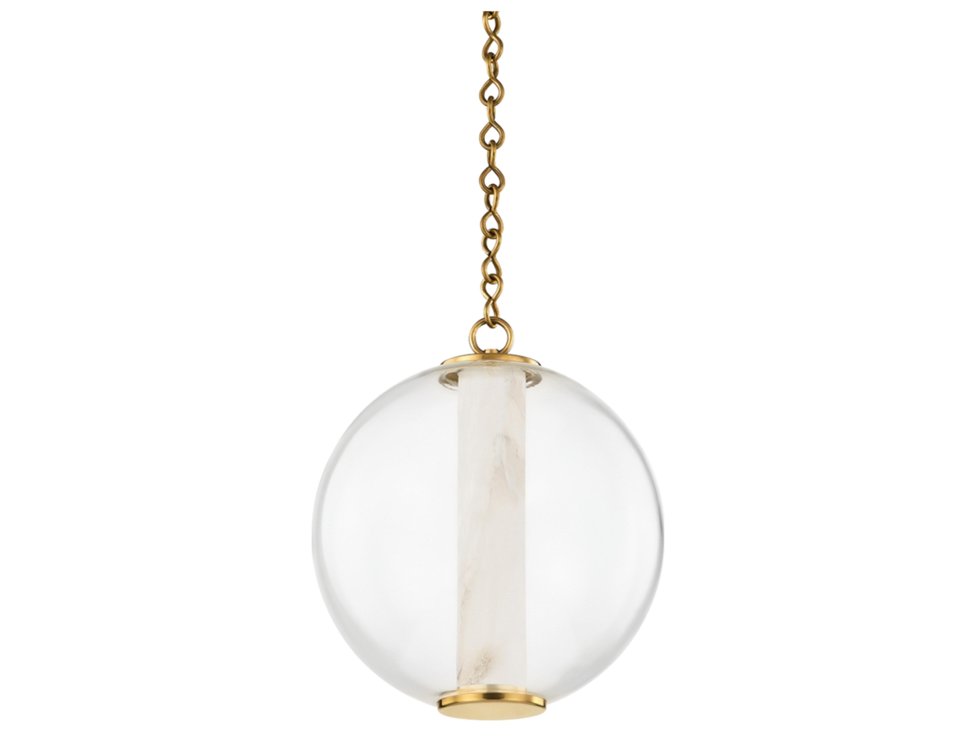 Corbett Lighting Pietra 1-Light Vintage Brass White Glass LED Globe Mini Pendant