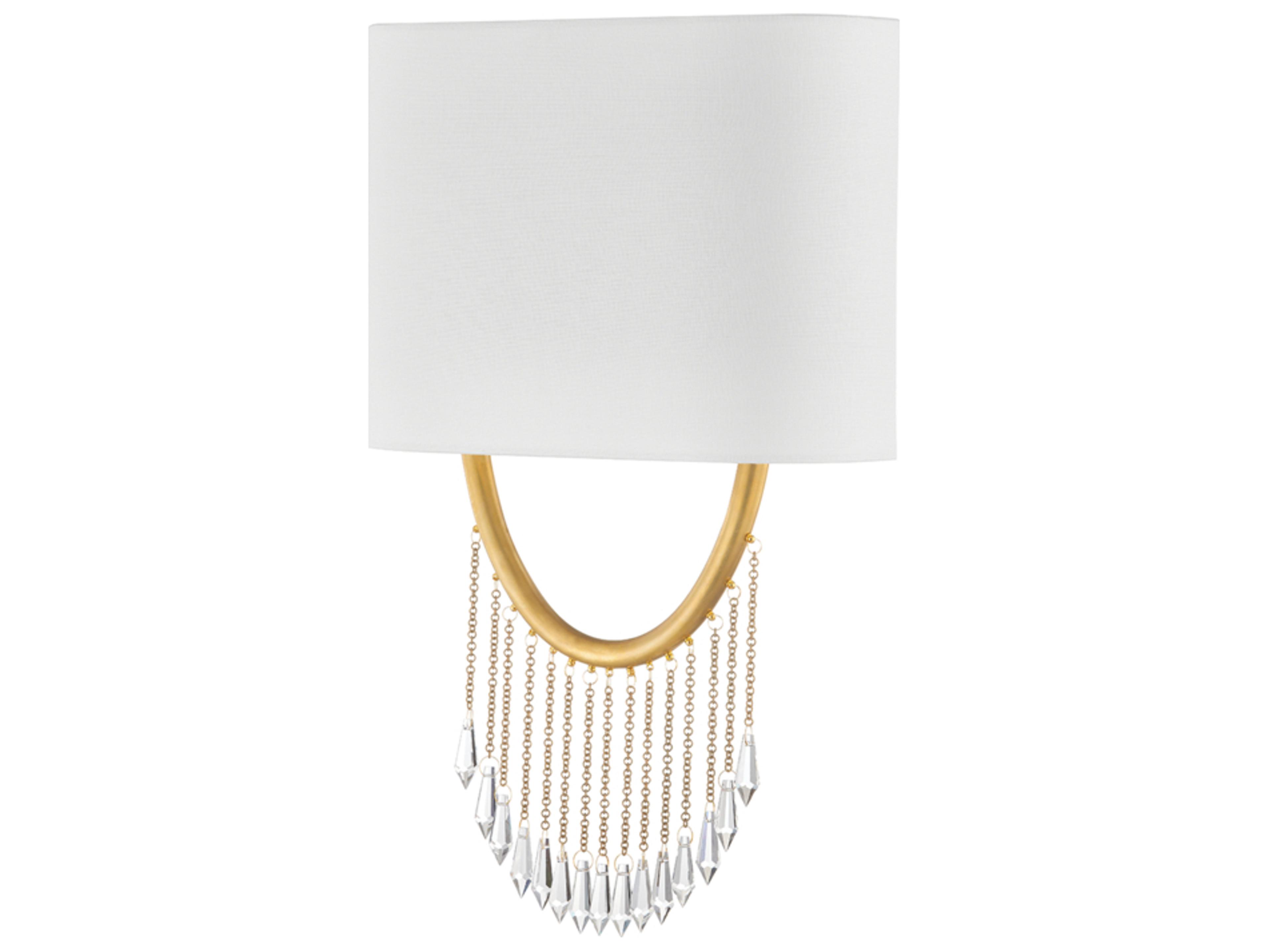 Corbett Lighting Francesca 2-Light Vintage Brass Crystal Wall Sconce