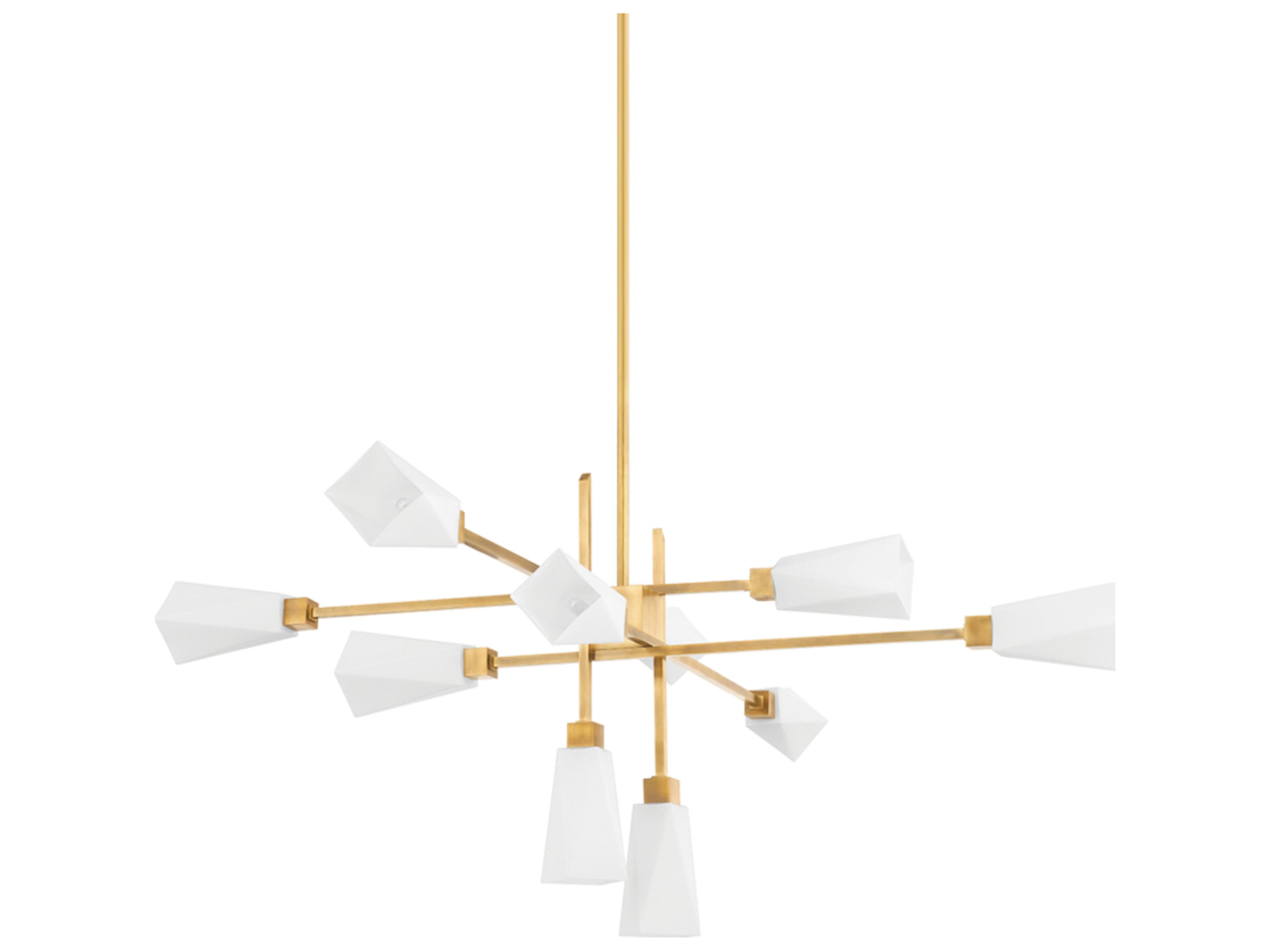 Corbett Lighting Artemis 10-Light Vintage Brass White Linear Chandelier