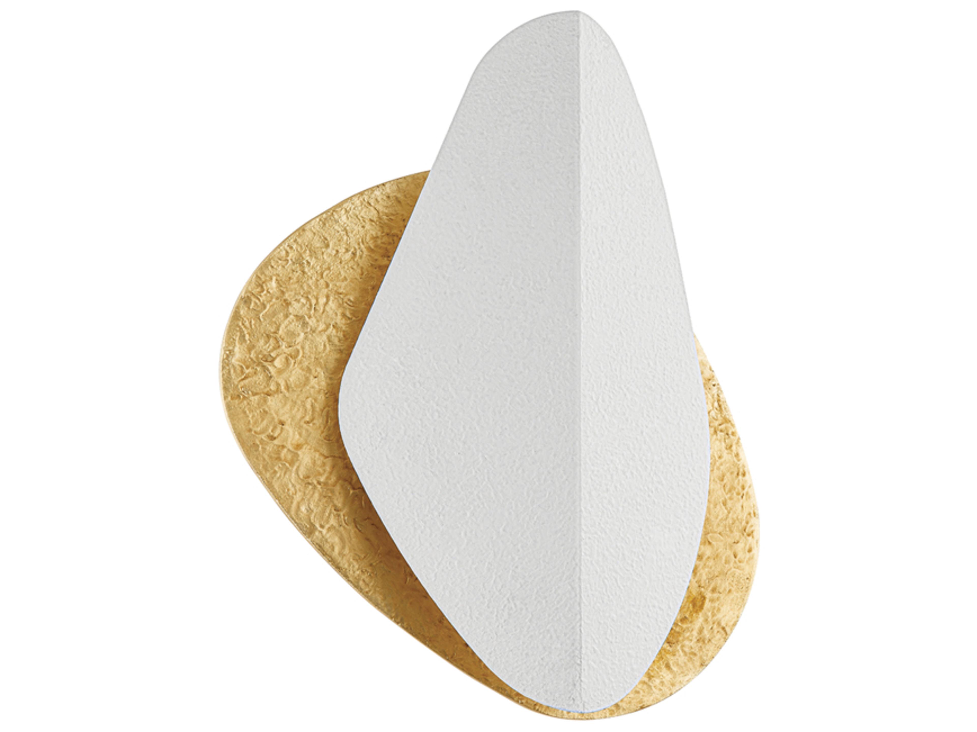 Corbett Lighting Oslo 2-Light Vintage Gold Leaf White Wall Sconce