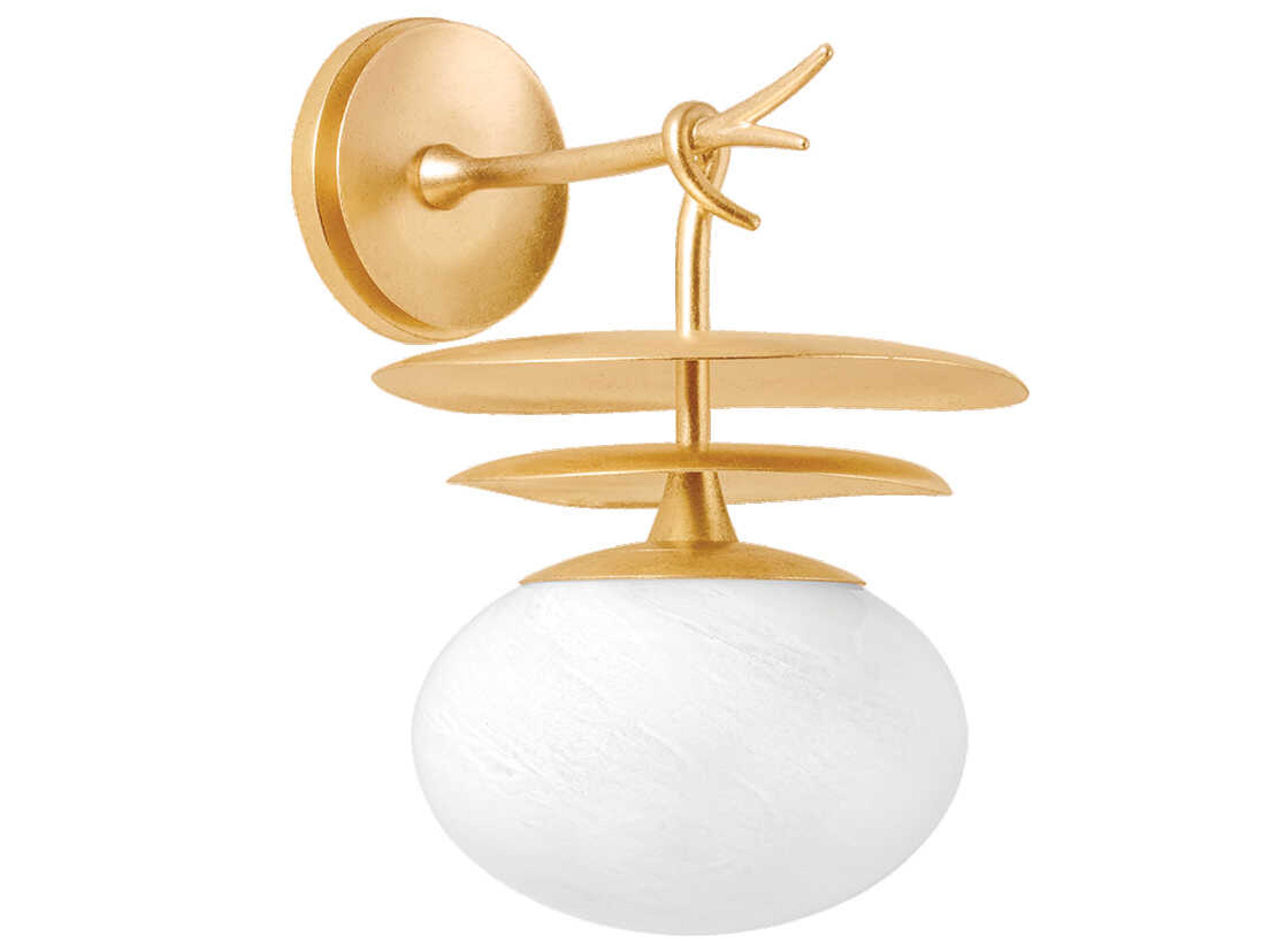 Ceylon 1-Light Vintage Gold Leaf Wall Sconce