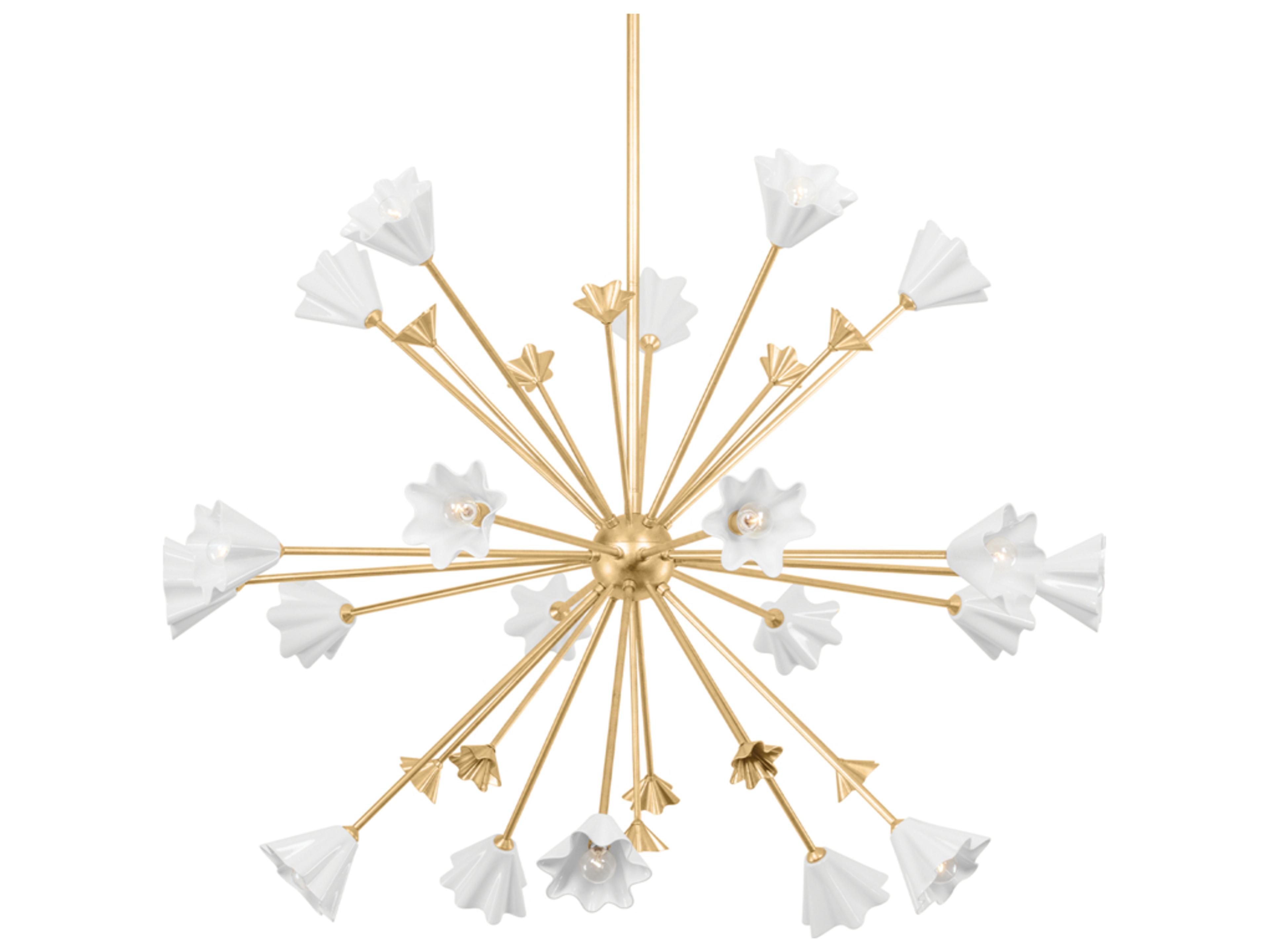 Corbett Lighting Julieta 20-Light Vintage Gold Leaf Brass Sputnik Pendant