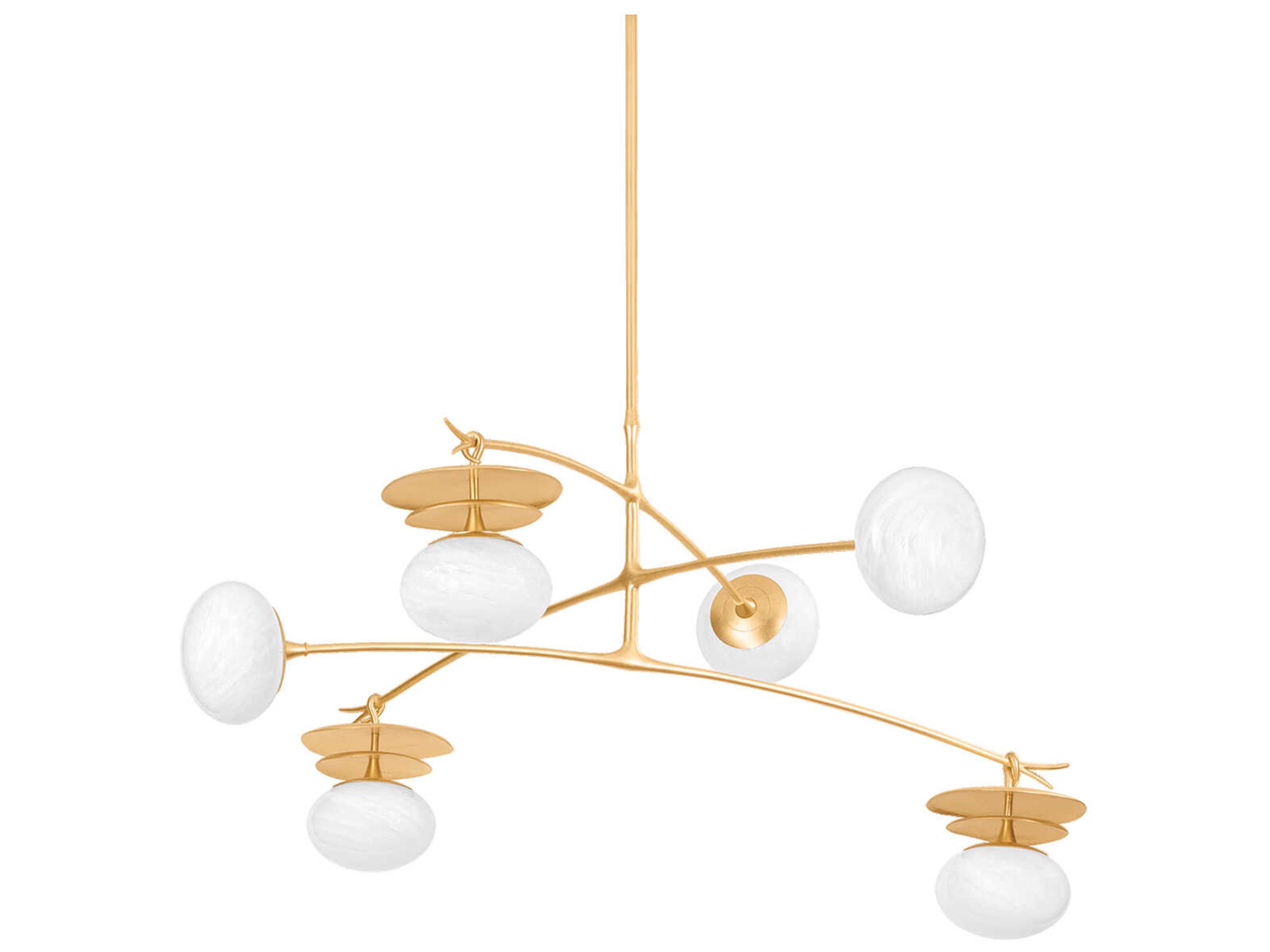 Corbett Lighting Ceylon 6-Light Vintage Gold Leaf Chandelier