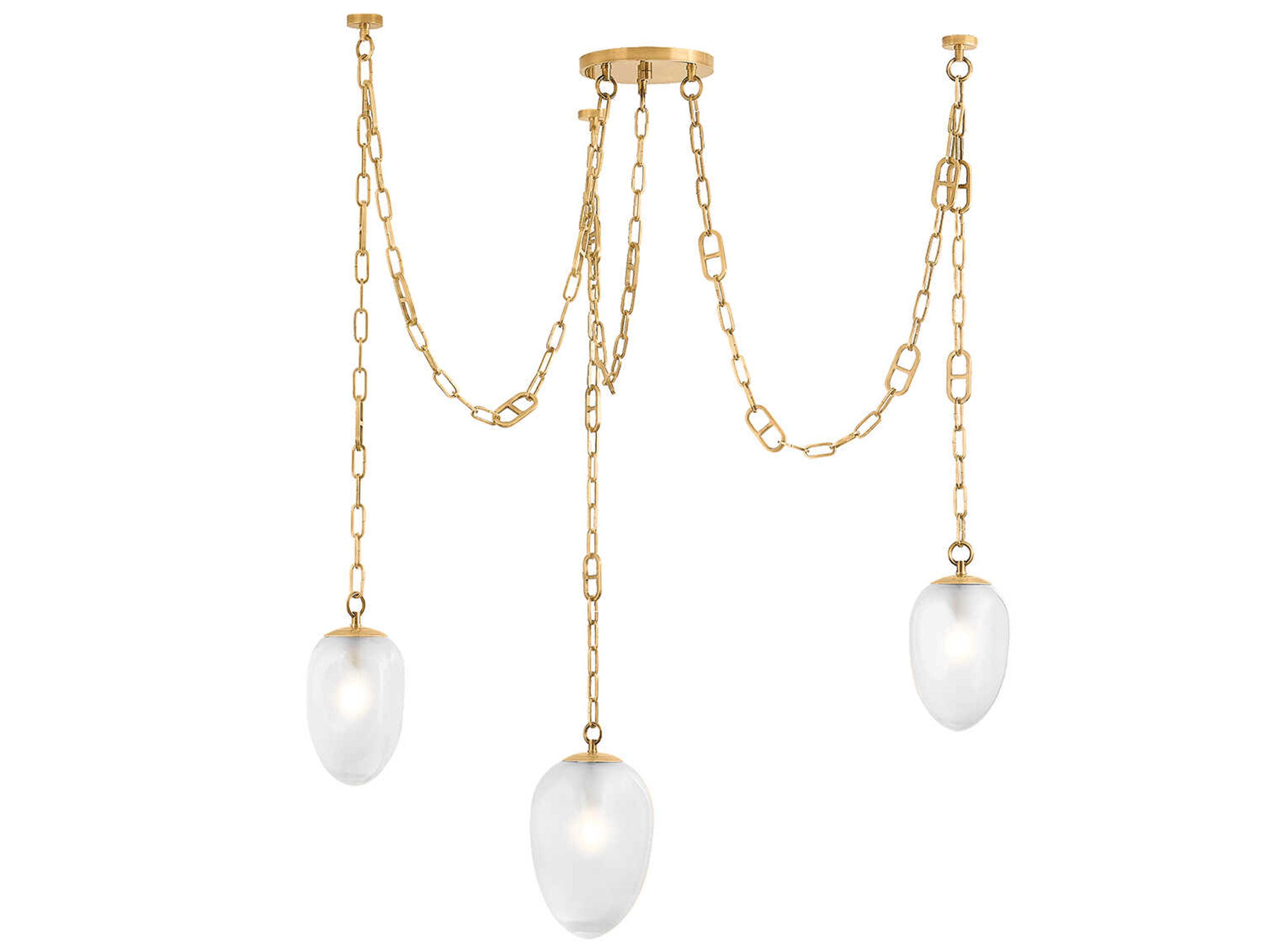 Corbett Lighting Daith 3-Light Vintage Brass Chandelier