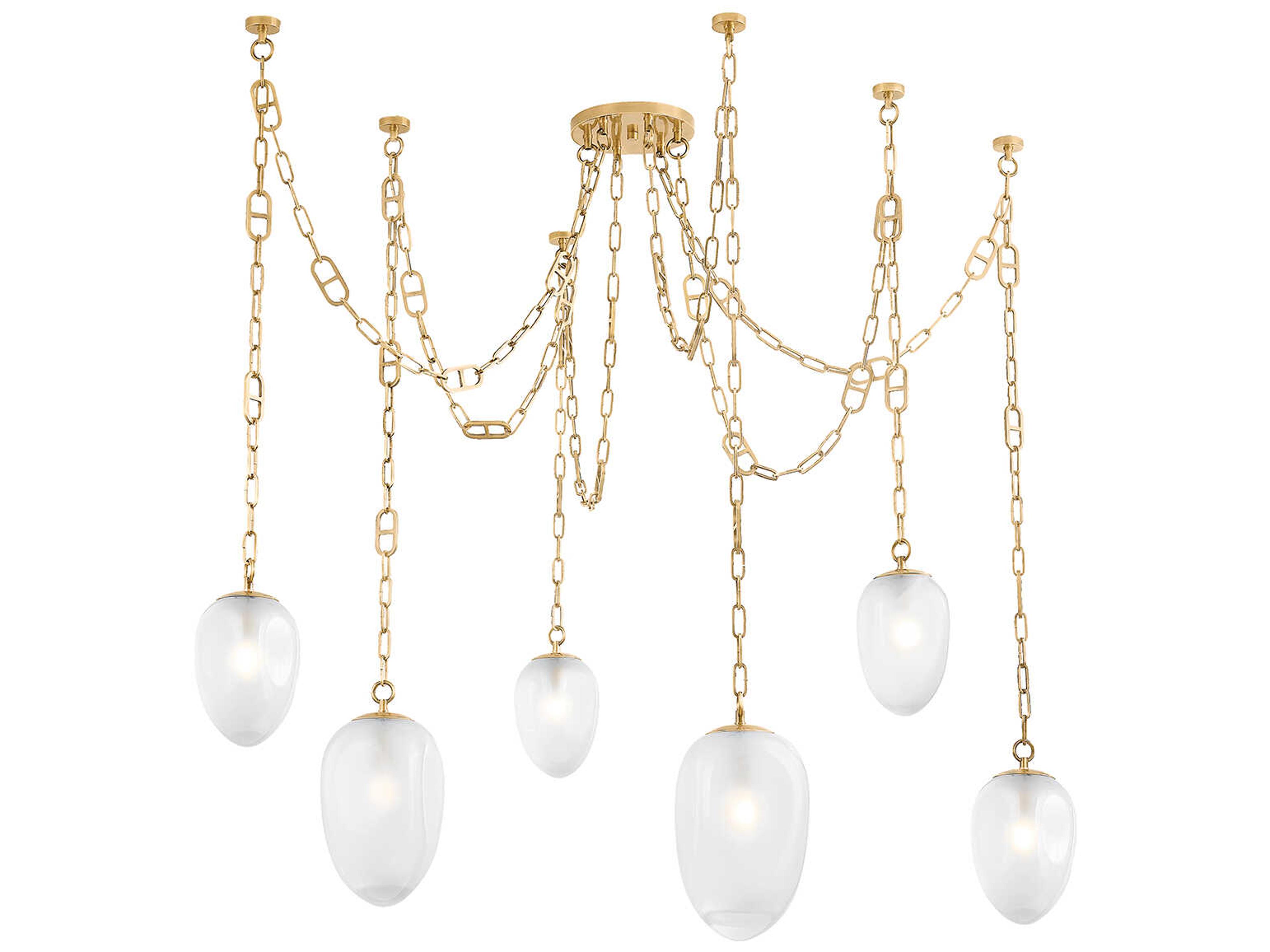 Corbett Lighting Daith 6-Light Vintage Brass Chandelier