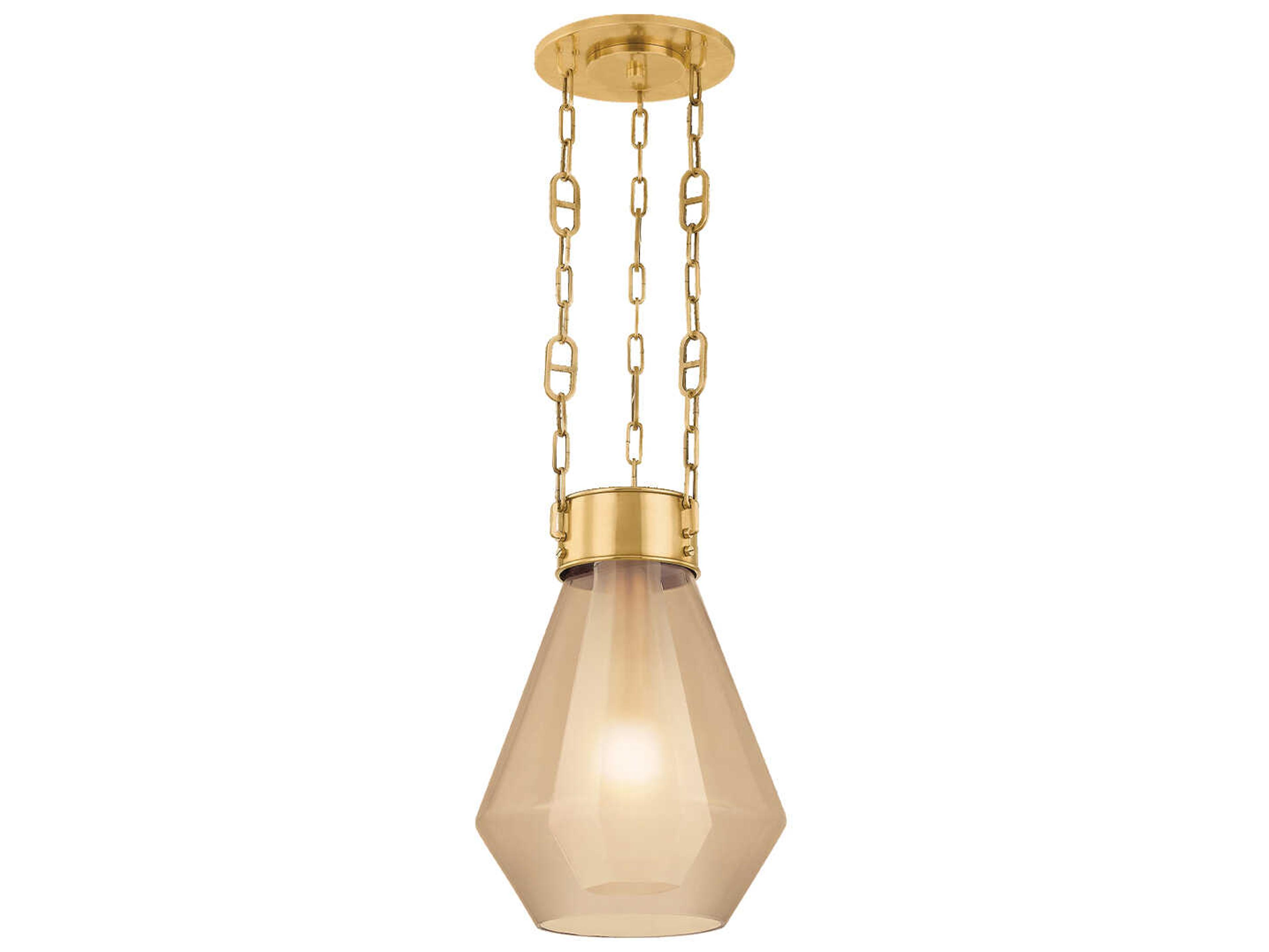 Tragus 1-Light Vintage Brass Pendant