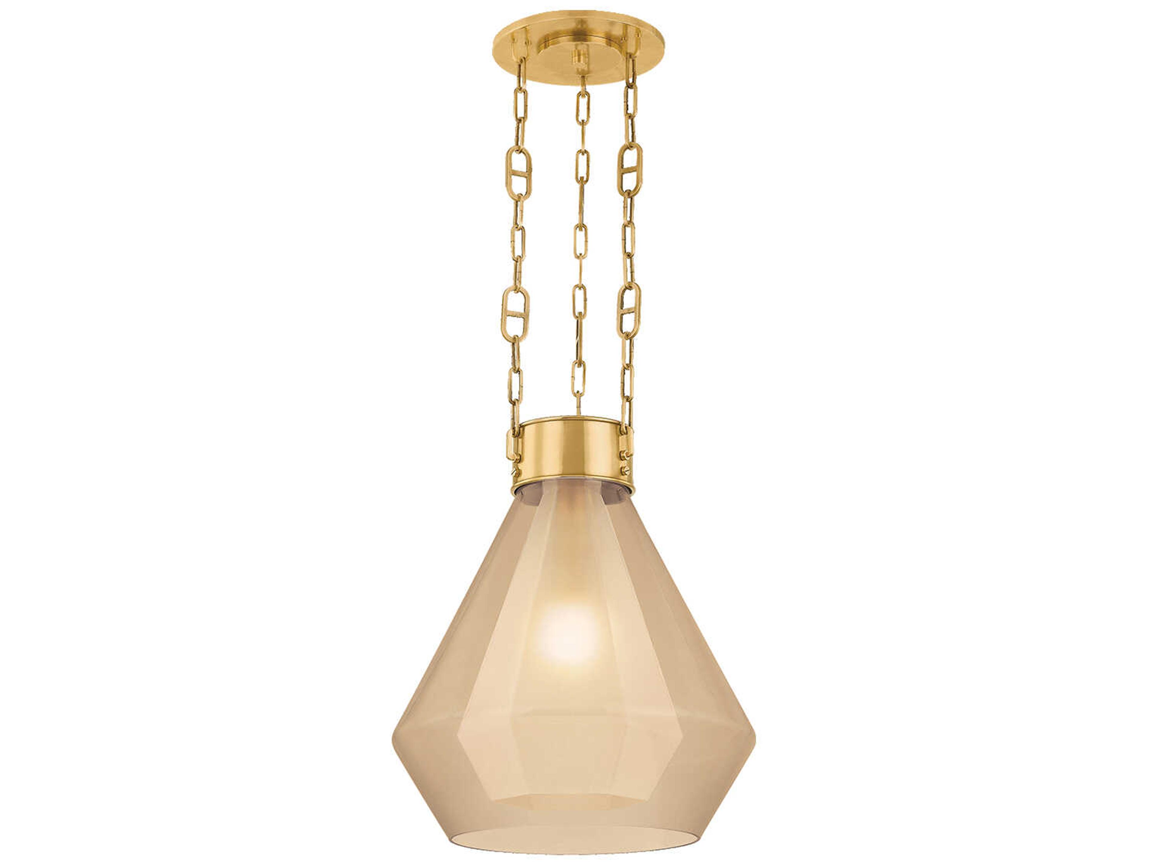 Tragus 1-Light Vintage Brass Bronze Pendant