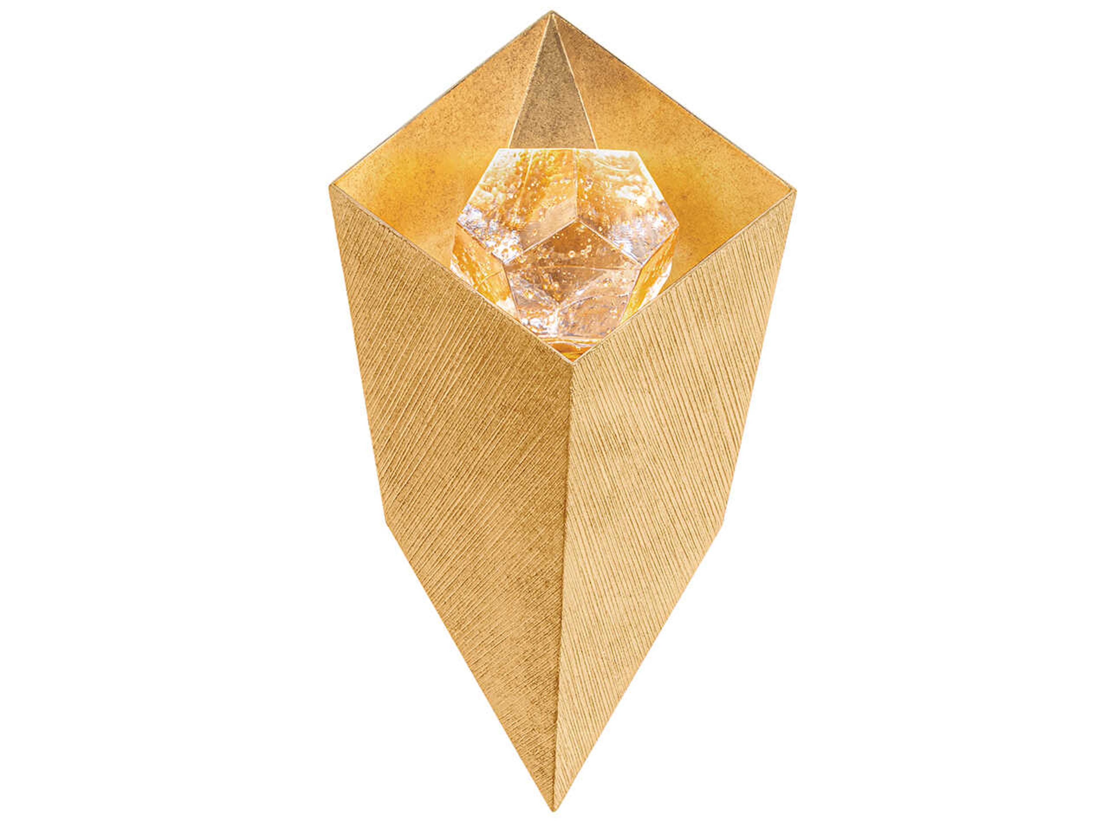 1-Light Vintage Gold Leaf Wall Sconce