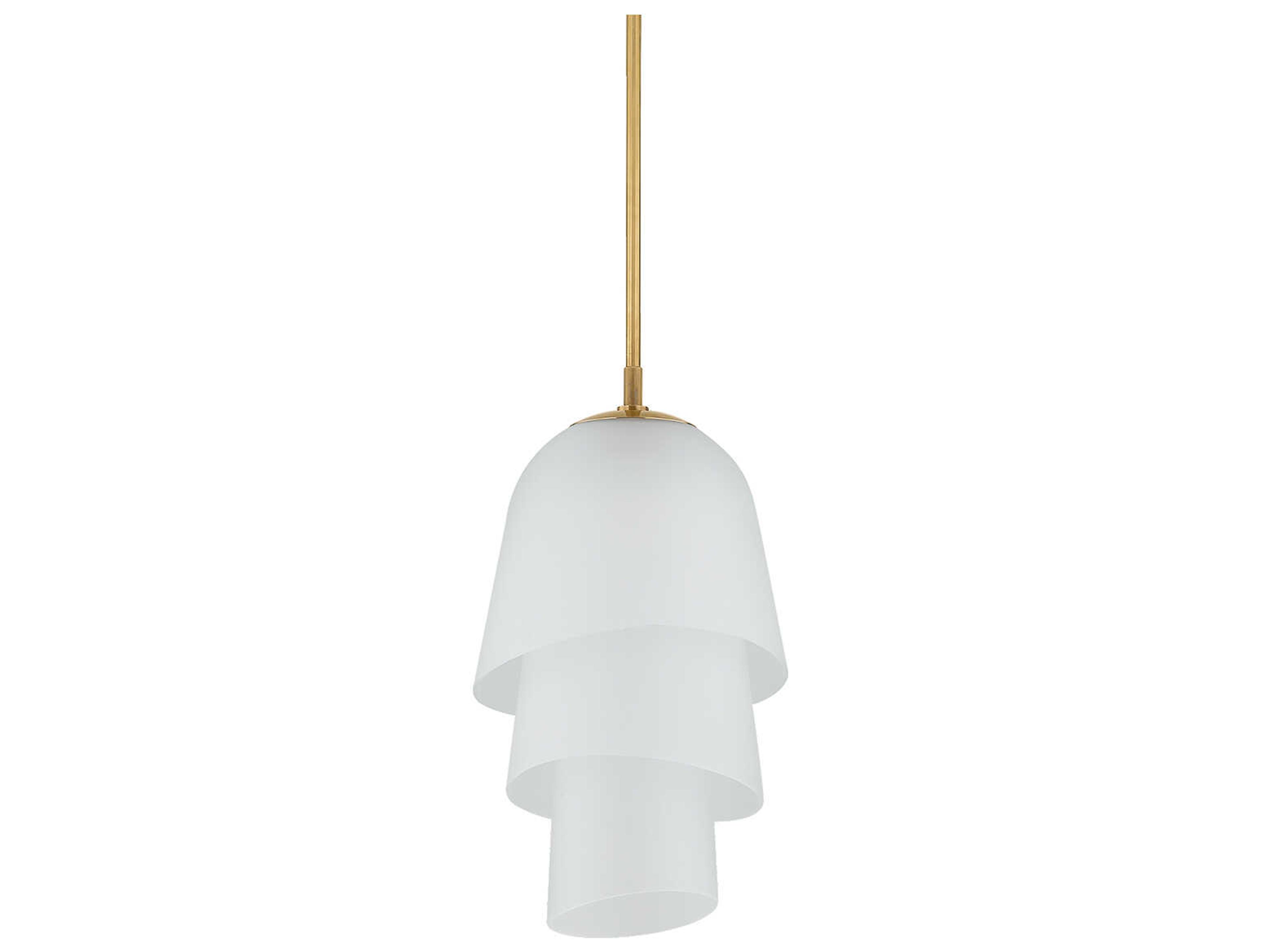 Hela 1-Light Vintage Brass White Pendant