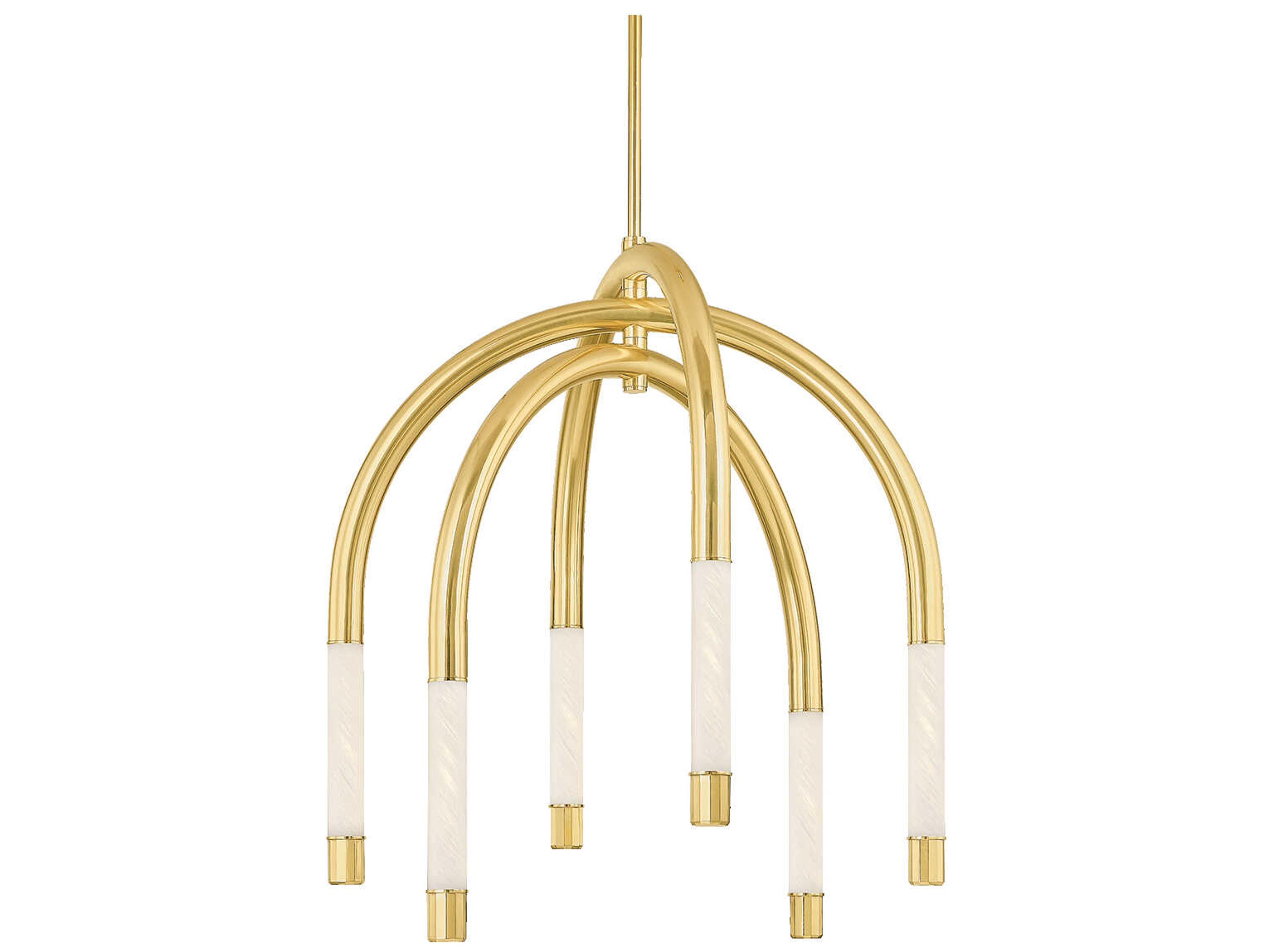 Zeme 6-Light Vintage Polished Brass Chandelier
