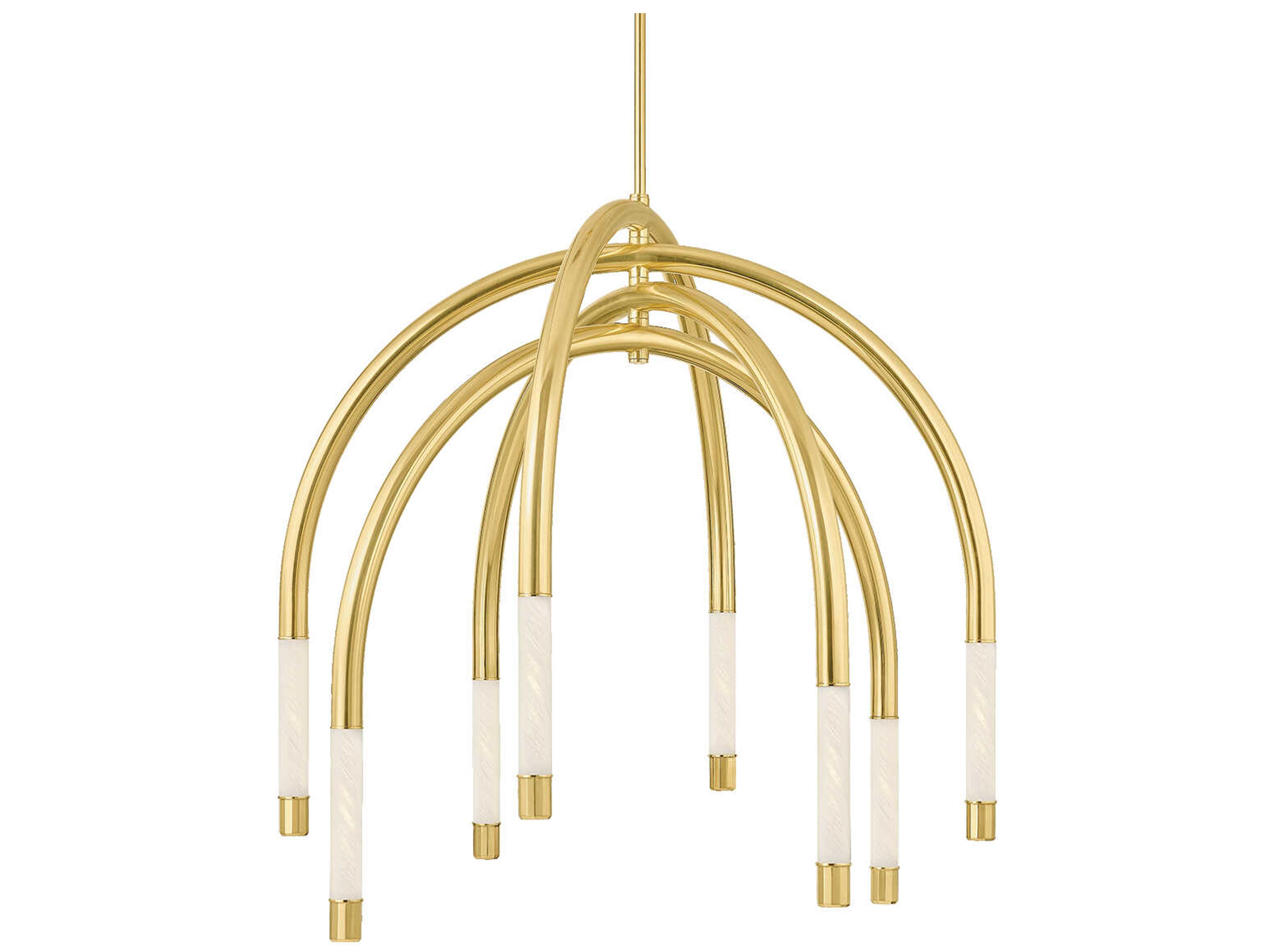 Zeme 8-Light Vintage Polished Brass Chandelier