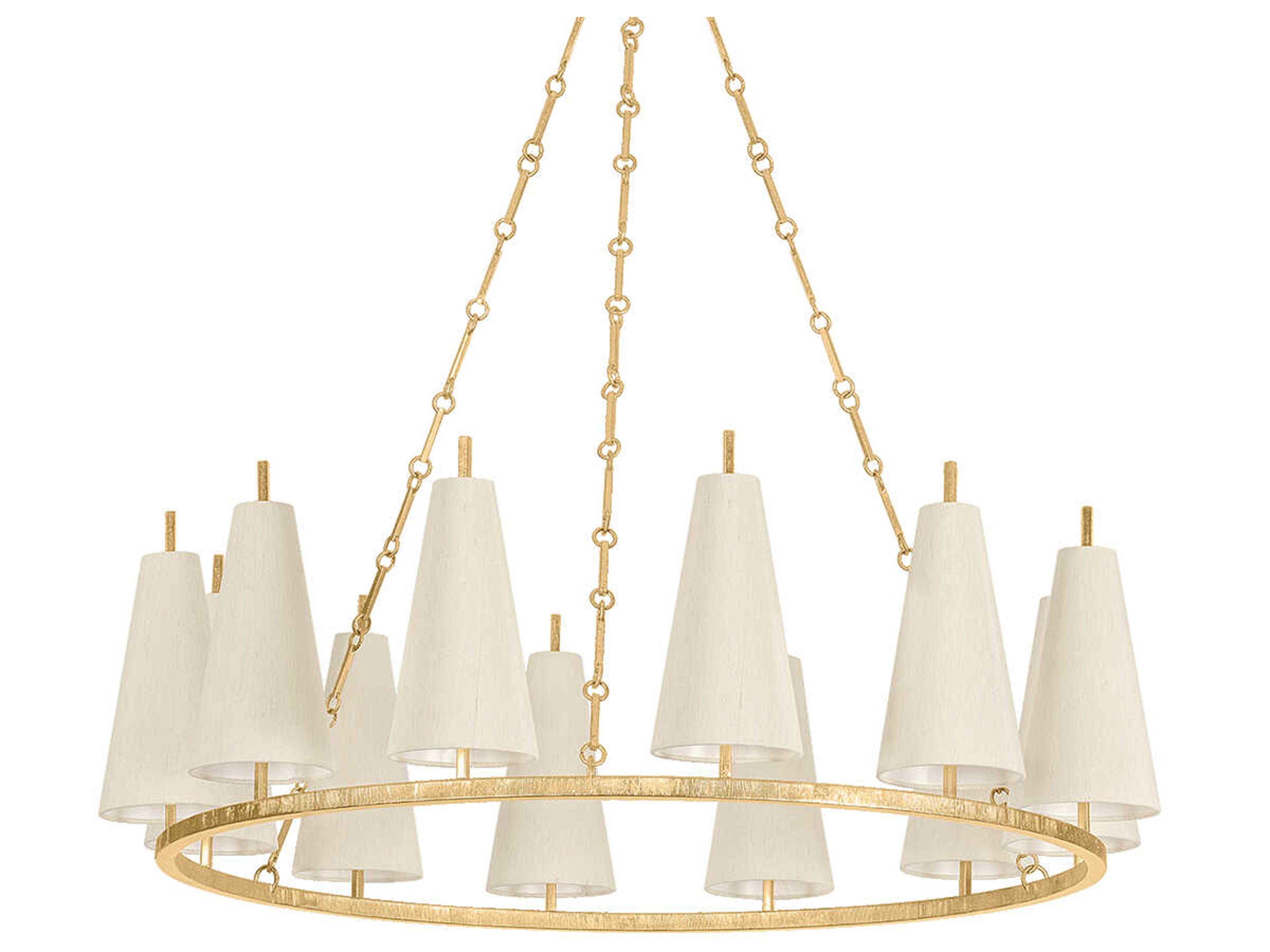 Tirana 12-Light Vintage Gold Leaf Chandelier