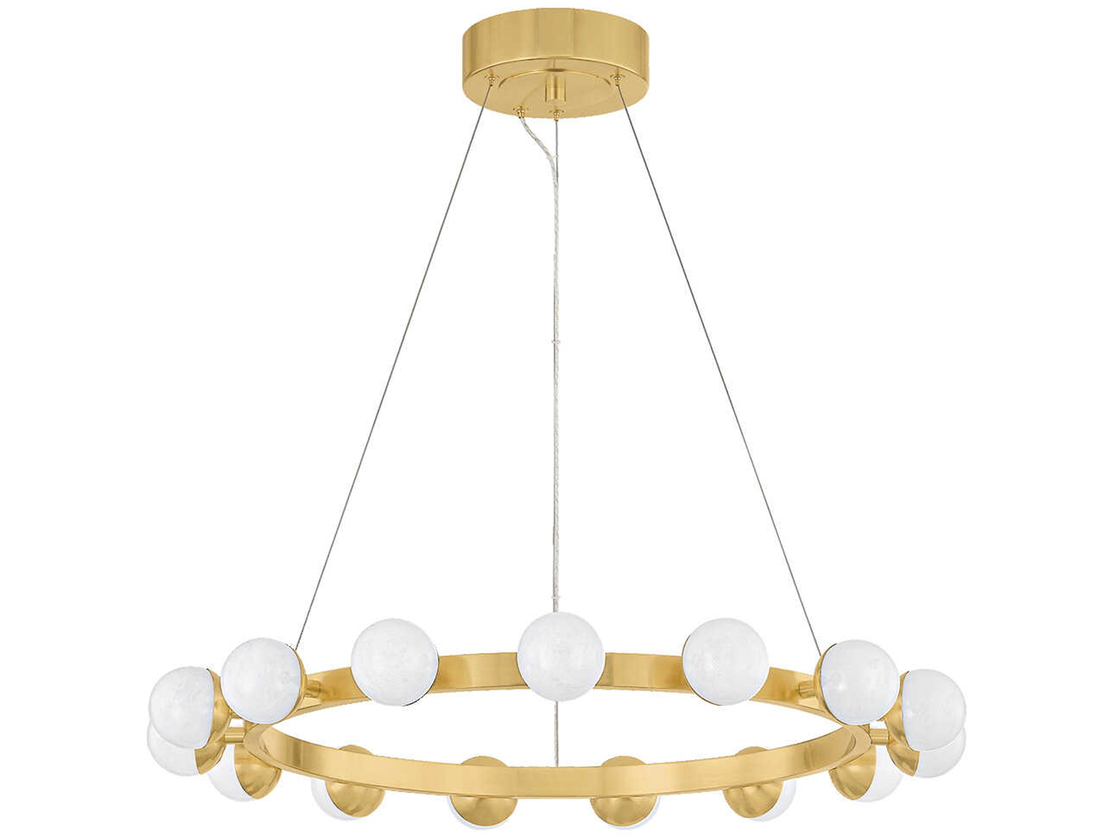Linus 15-Light Vintage Brass Globe Chandelier