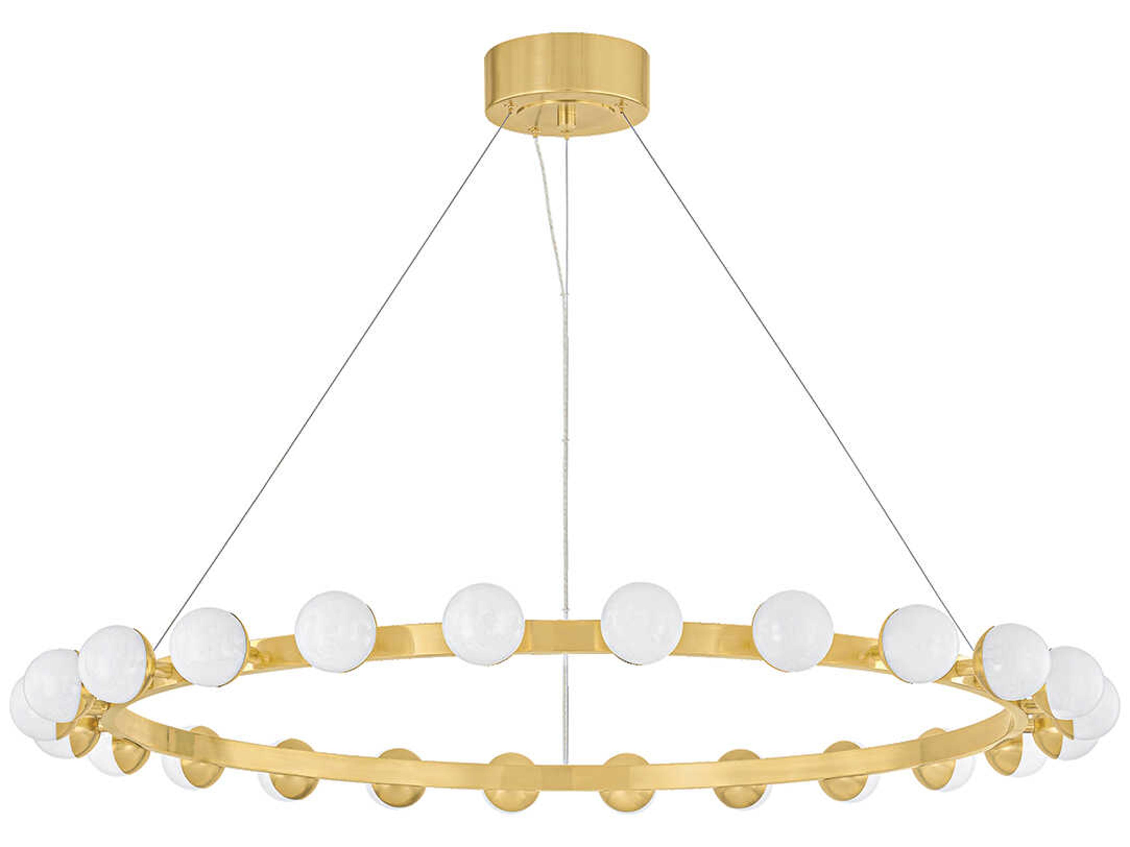 Linus 24-Light Vintage Brass Globe Chandelier