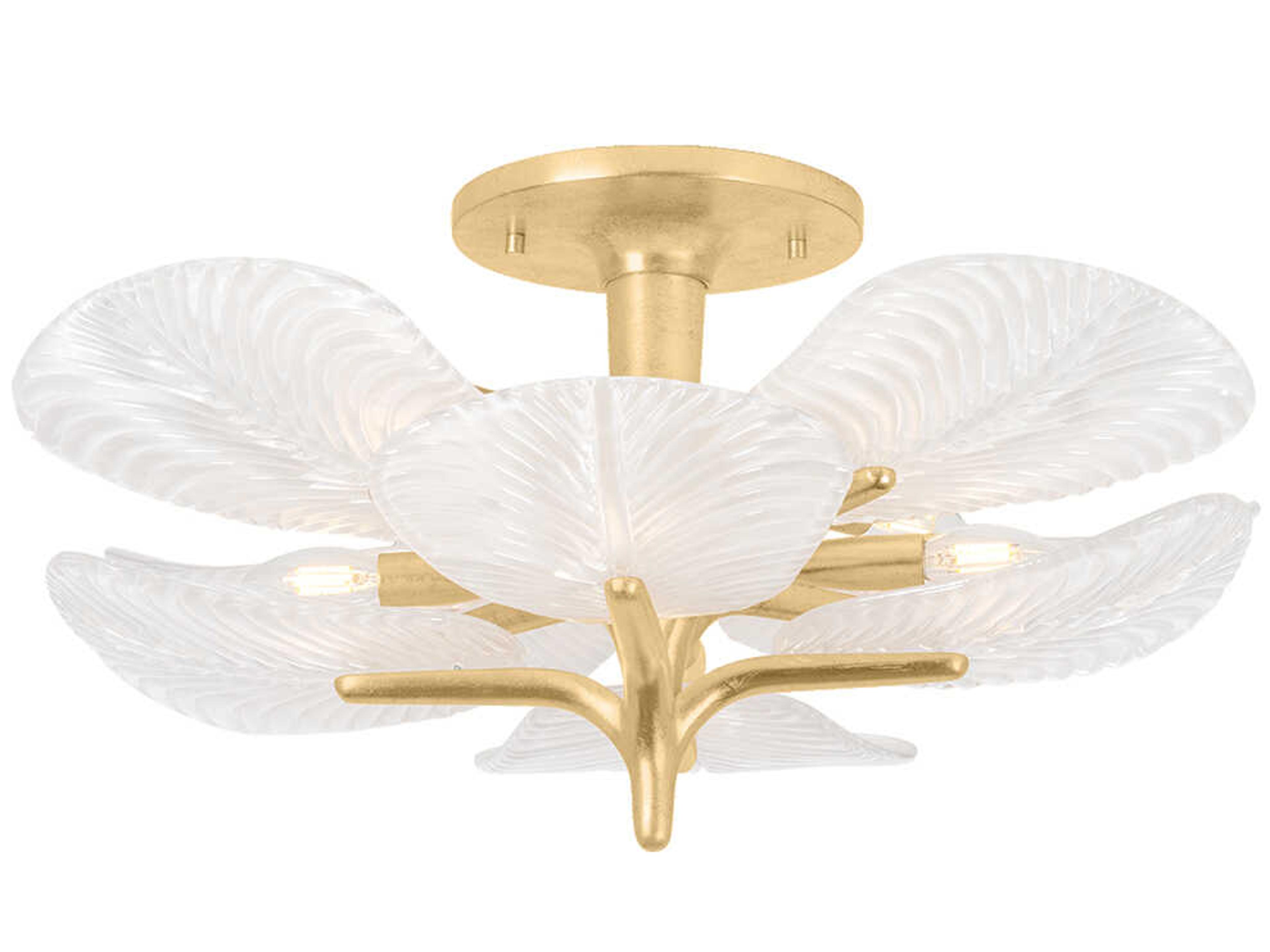 Corbett Lighting Kamal 8-Light Vintage Gold Leaf Semi Flush Mount