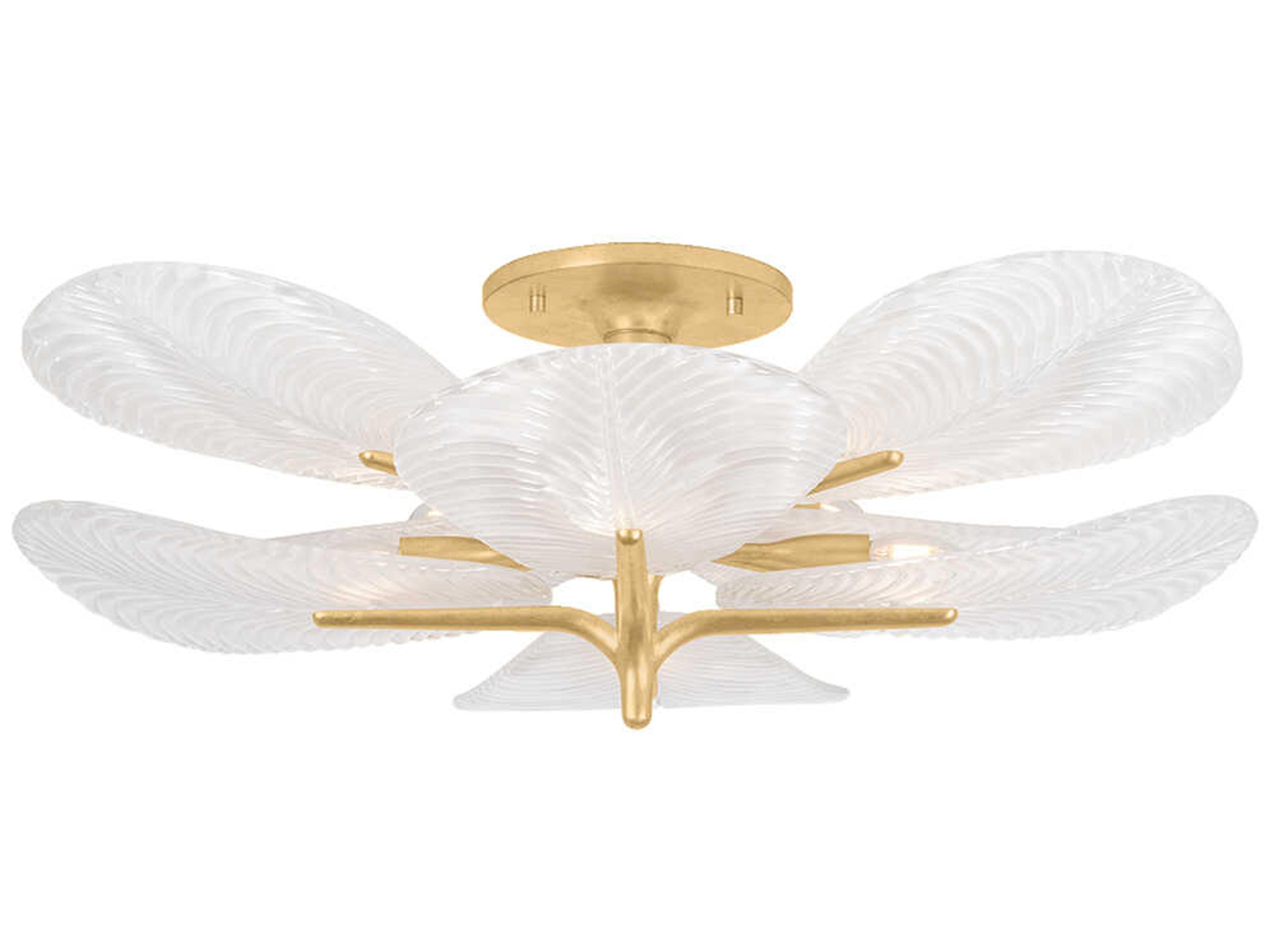 Corbett Lighting Kamal 8-Light Vintage Gold Leaf Semi Flush Mount