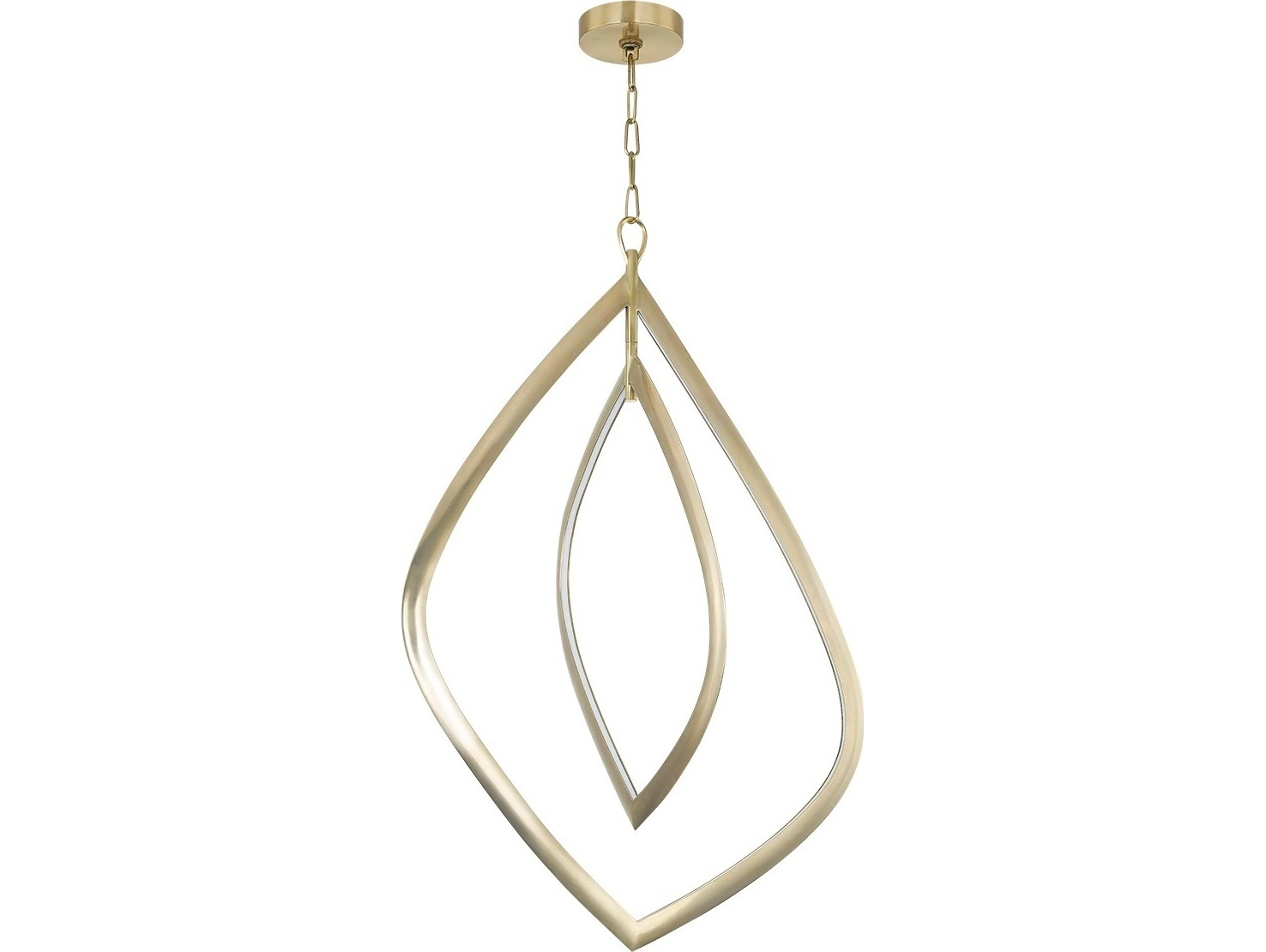 Arles 2-Light Vintage Brass Geometric Chandelier