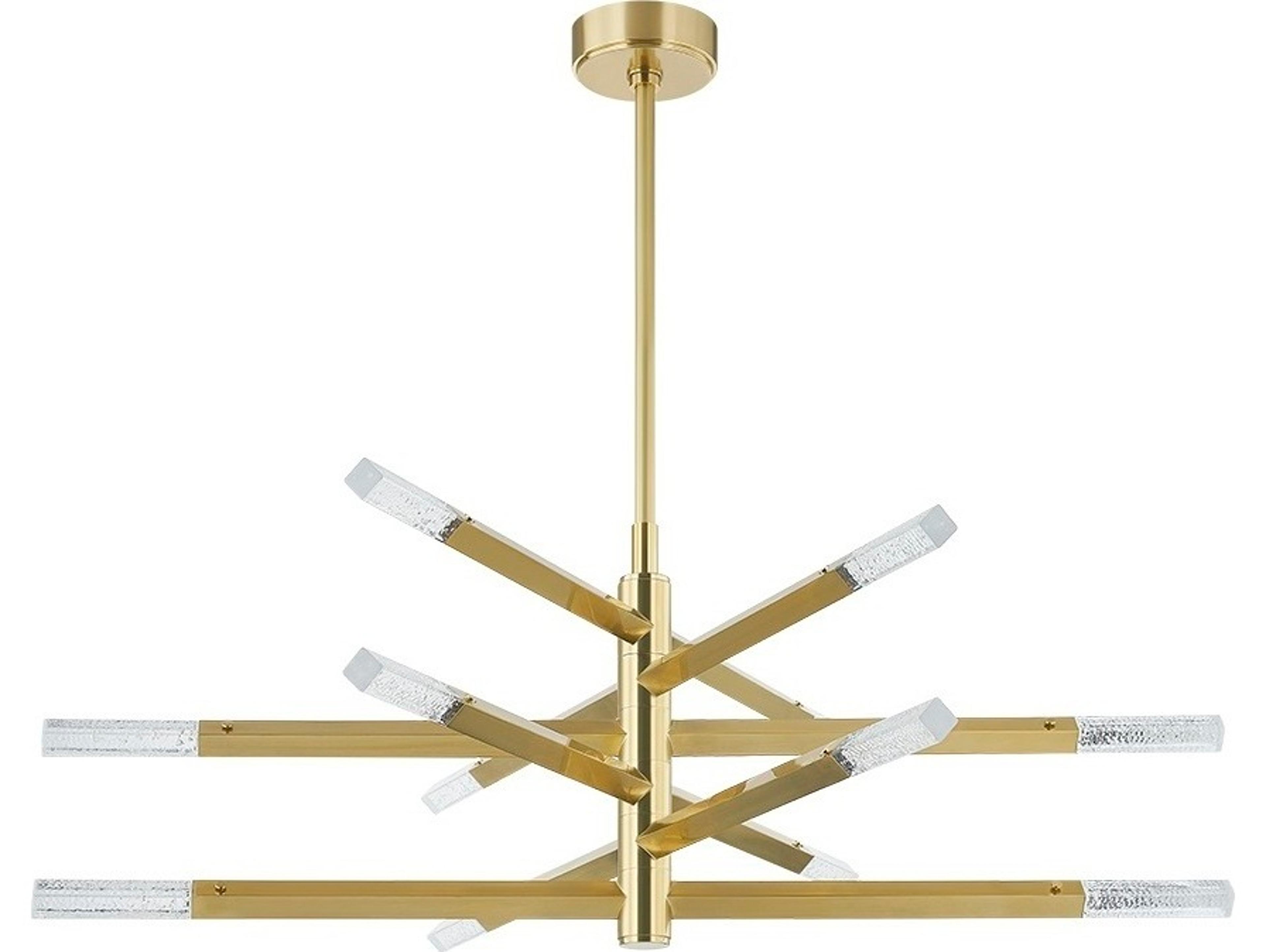 Strasbourg 12-Light Vintage Brass Linear Sputnik Chandelier