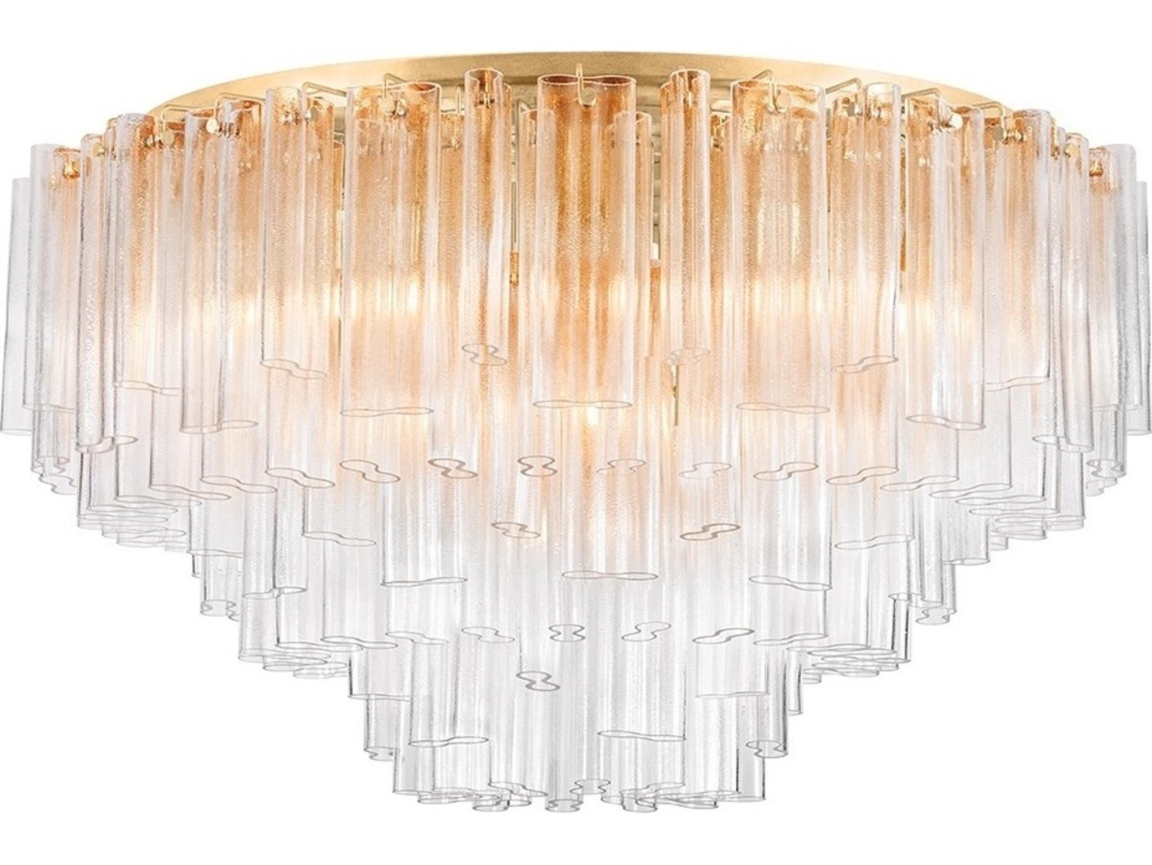 Corbett Lighting Varenna 39-Light Vintage Gold Leaf Flush Mount