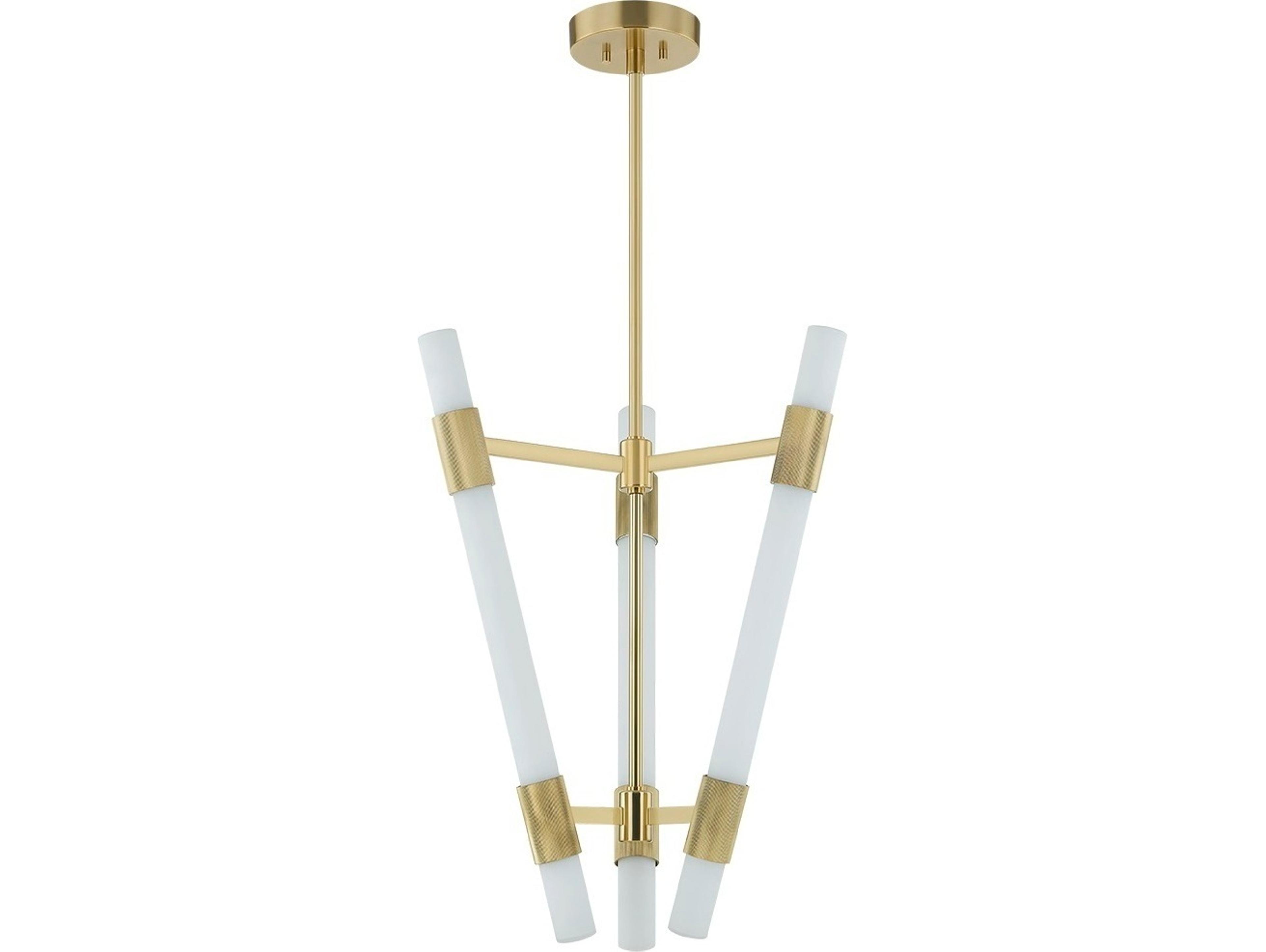 Krakow 3-Light Vintage Brass Linear Chandelier