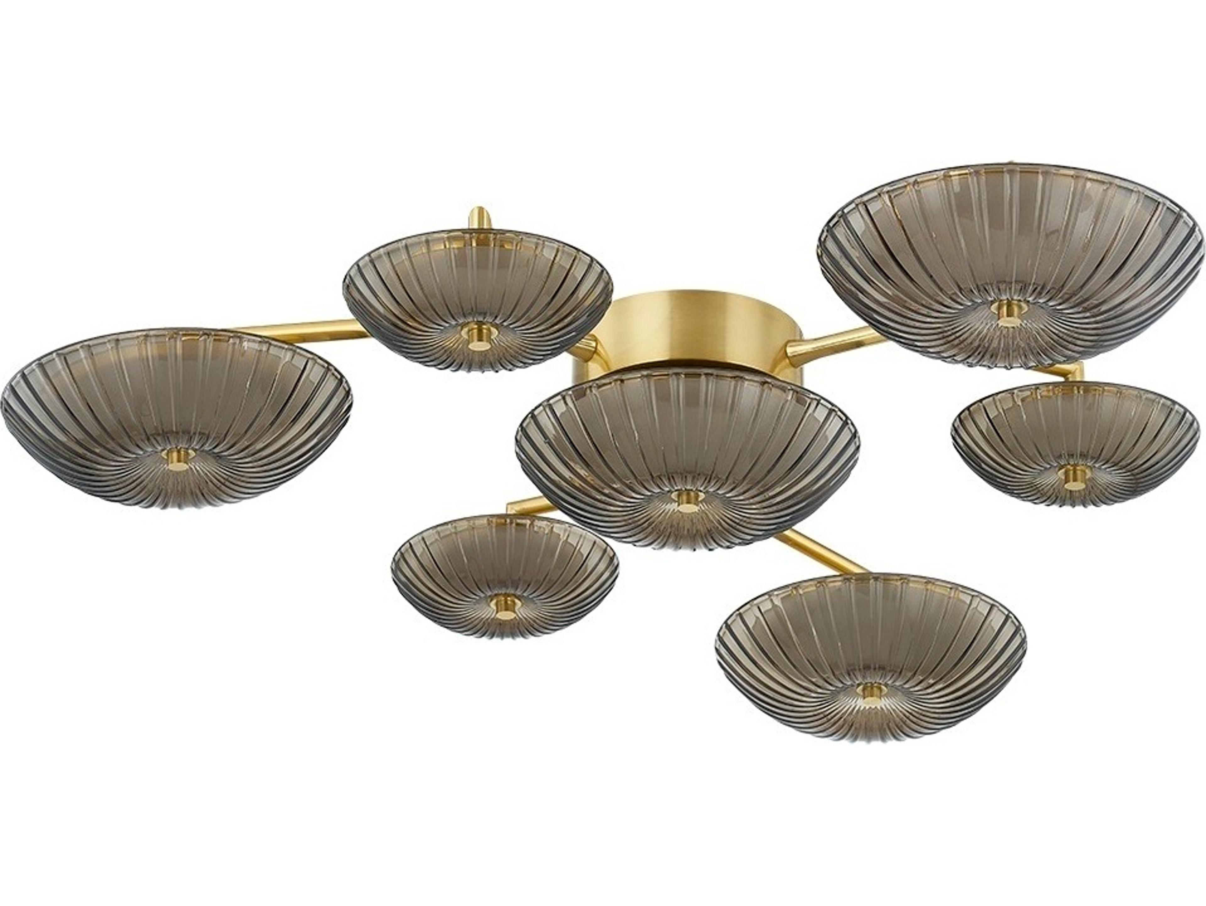 Corbett Lighting Birmingham 7-Light Vintage Polished Brass Round Flush Mount