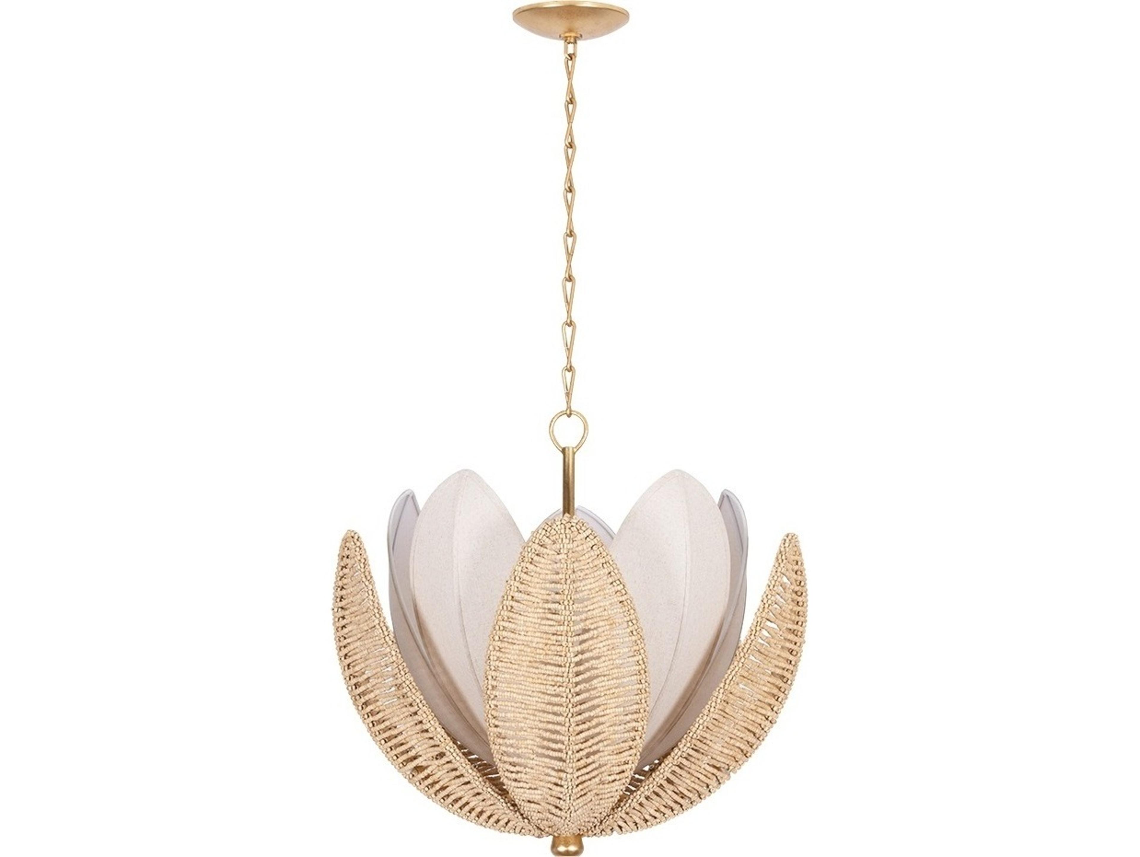 Corbett Lighting Costa Brava 5-Light Vintage Gold Leaf Bowl Chandelier