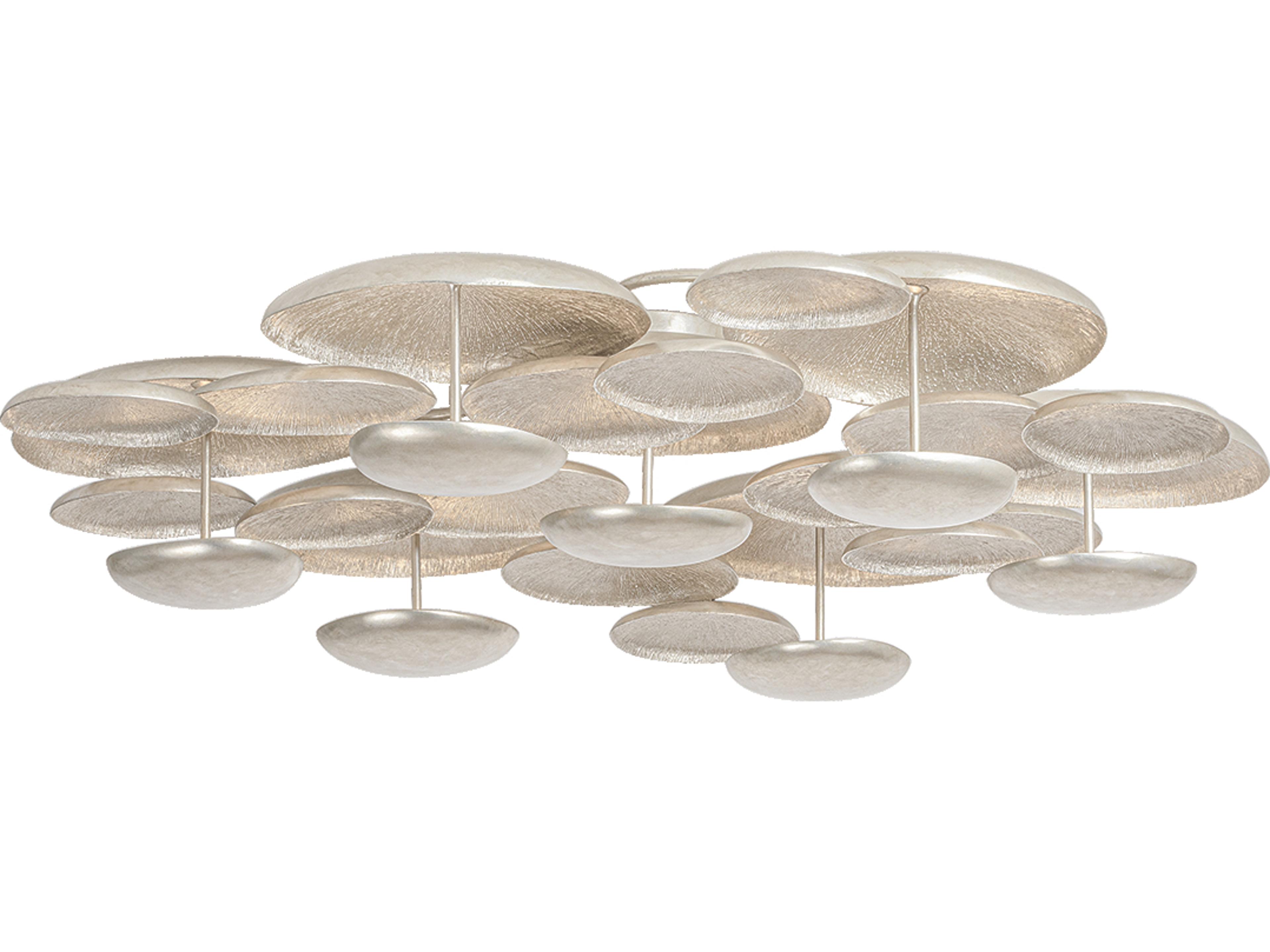 Corbett Lighting Fistral 7-Light Textured Warm Silver Leaf Semi Flush Mount