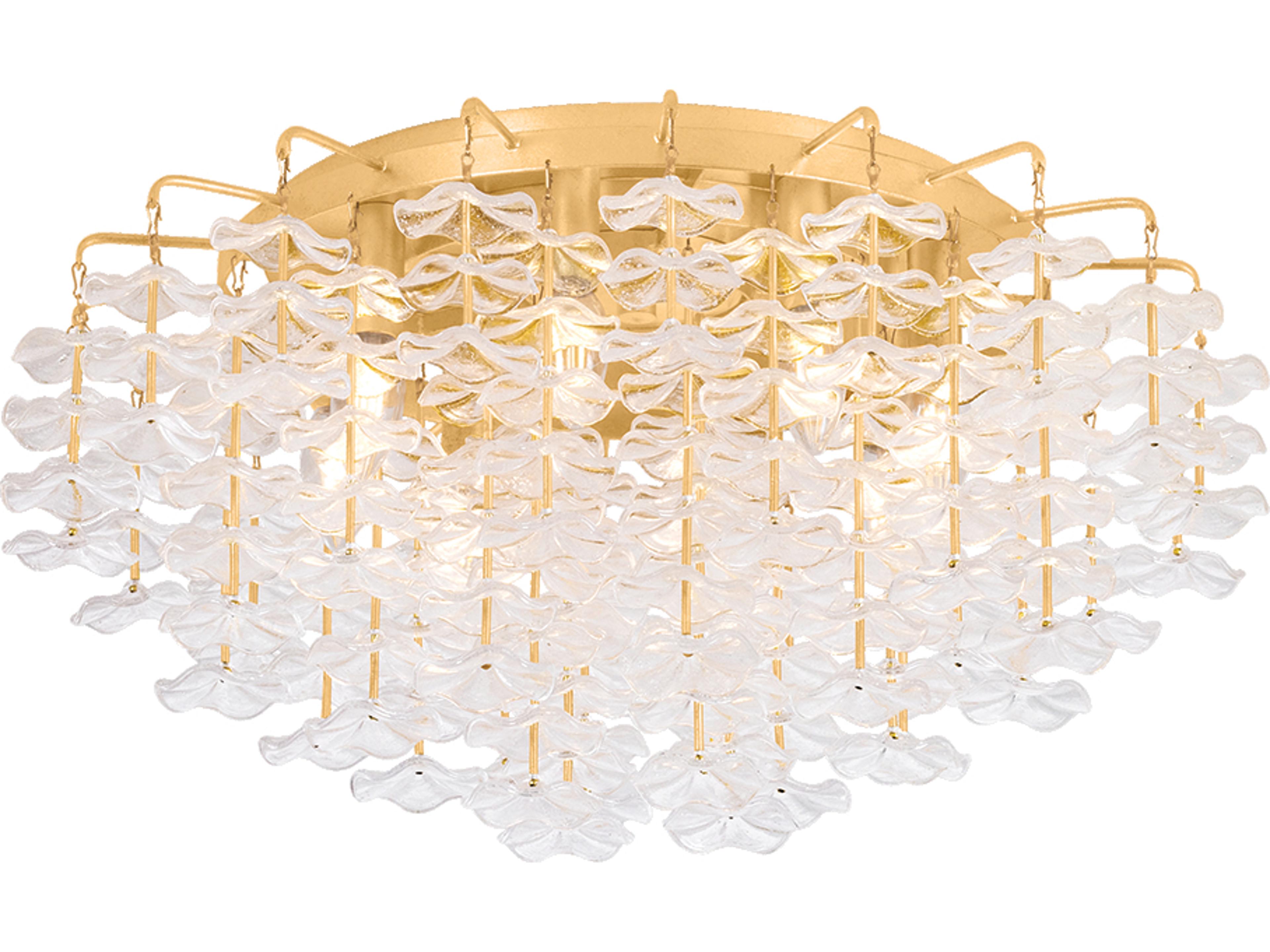 Corbett Lighting Alsace 8-Light Vintage Gold Leaf Flush Mount