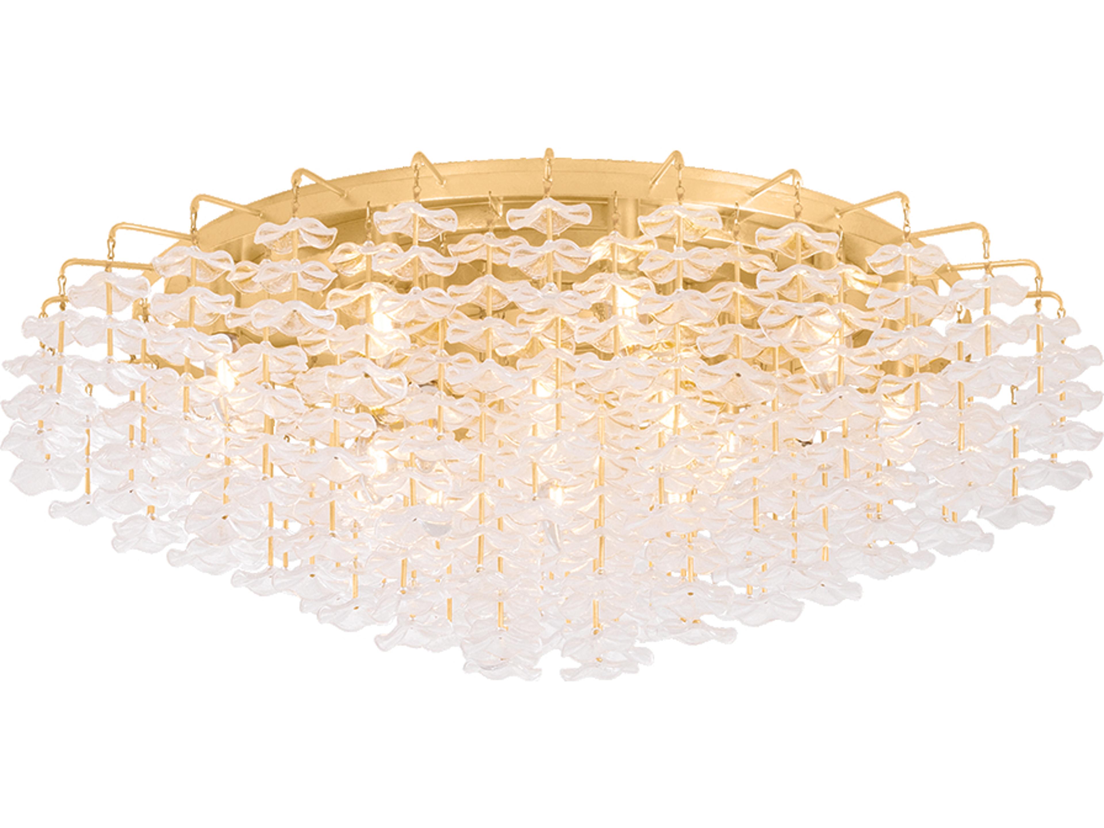 Corbett Lighting Alsace 17-Light Vintage Gold Leaf Flush Mount