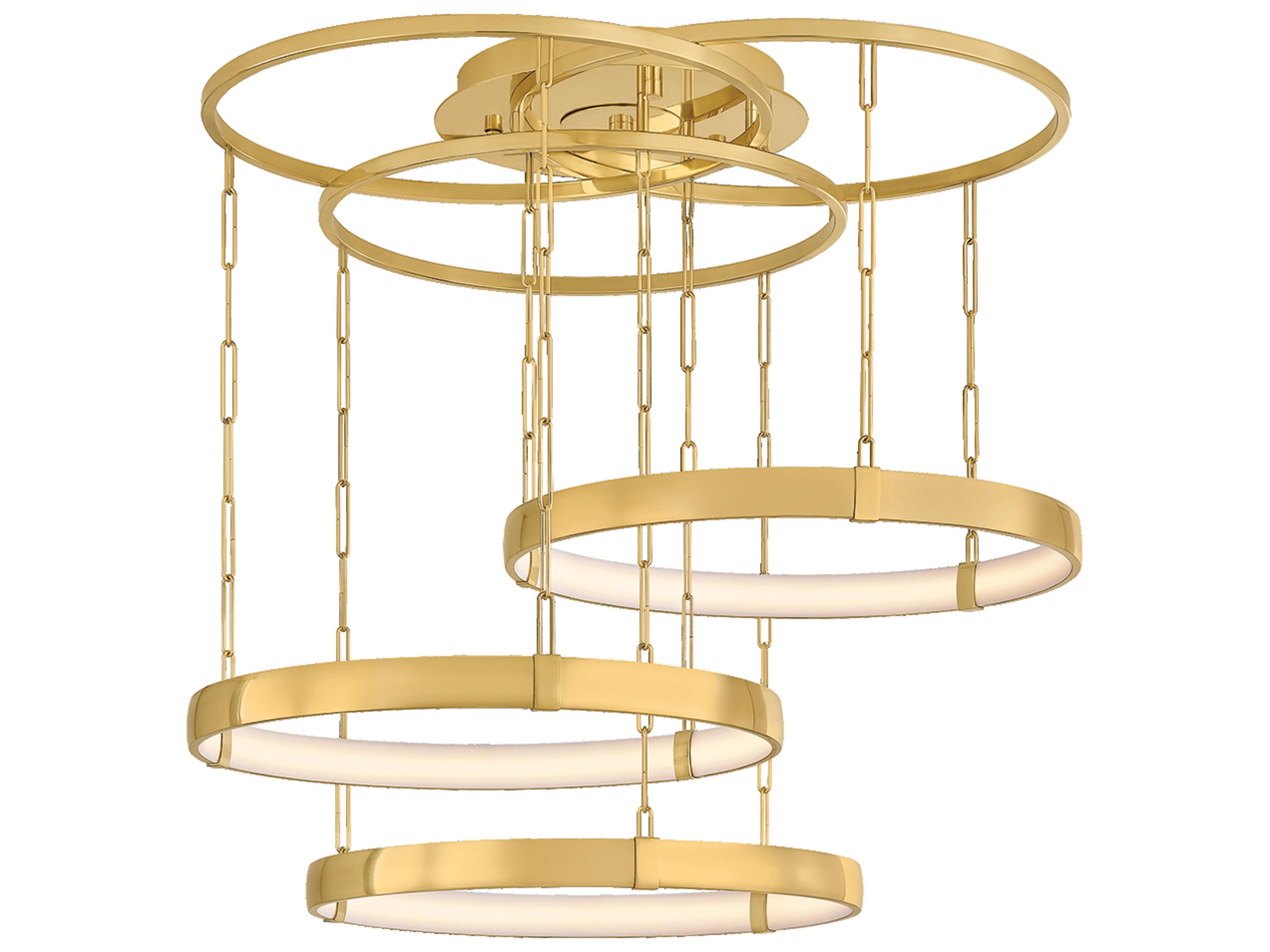 Corbett Lighting Chiasso 3-Light Vintage Polished Brass Gold Pendant