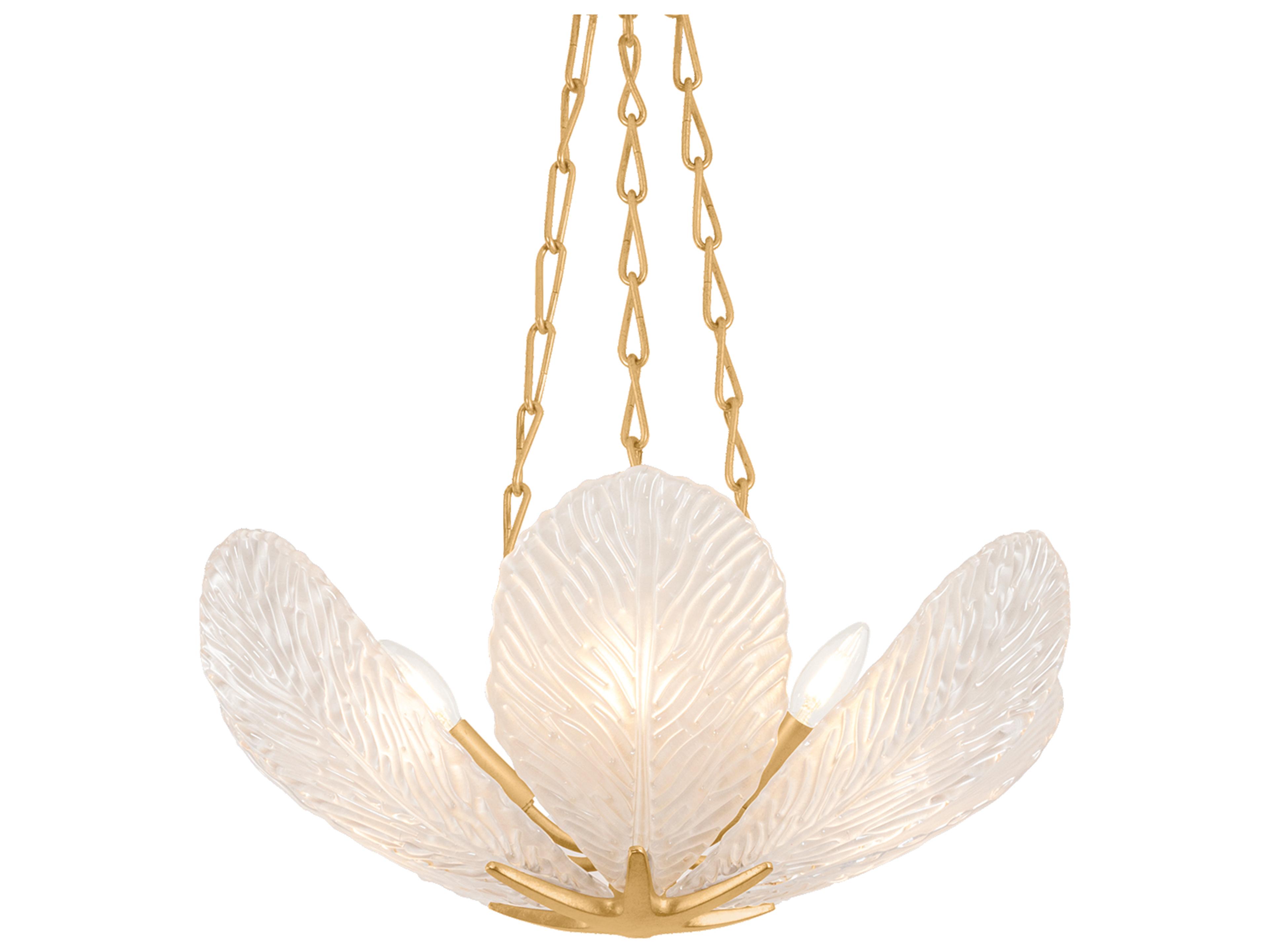 Galena 6-Light Vintage Gold Leaf Bowl Pendant
