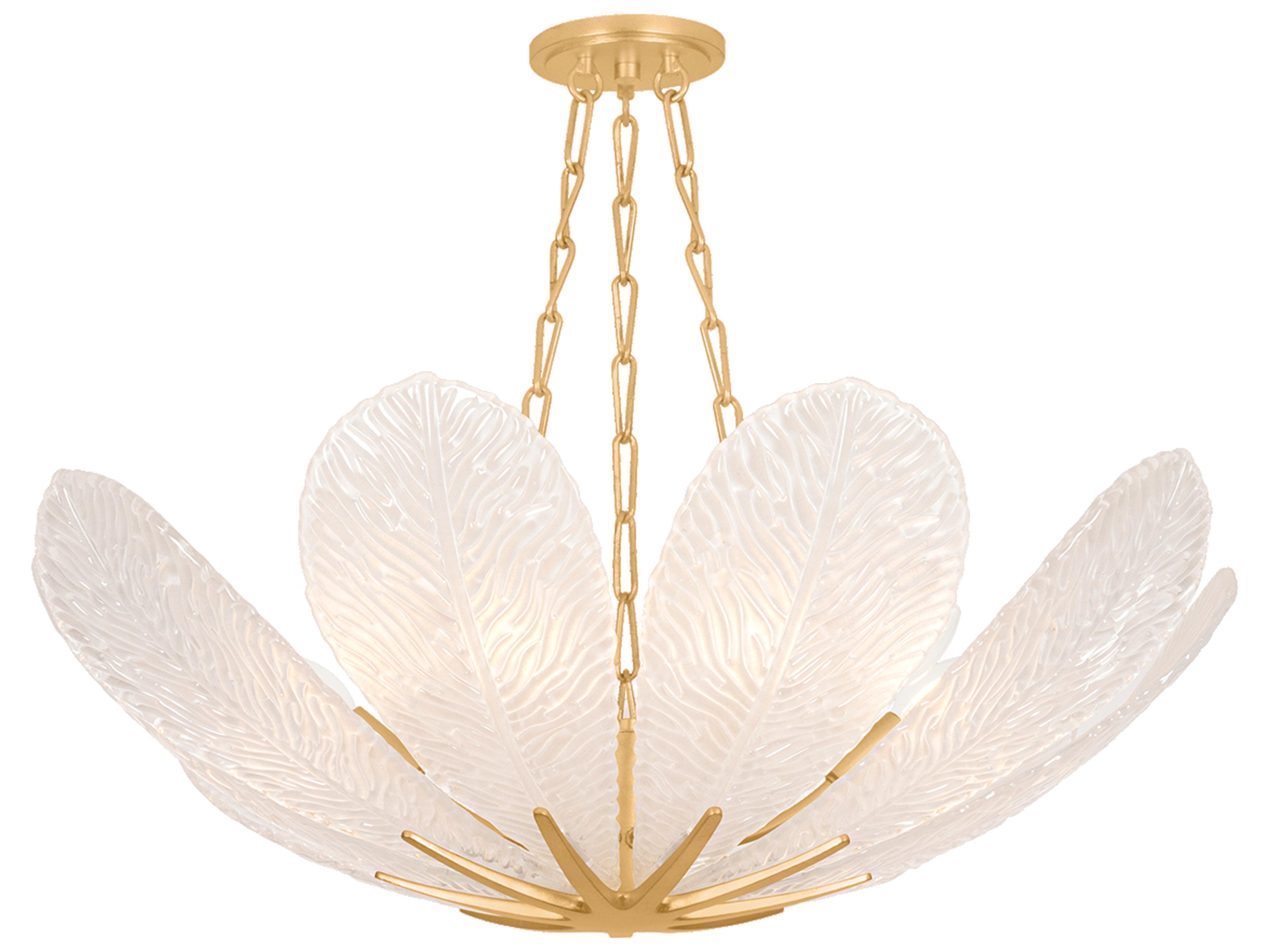 Galena 9-Light Vintage Gold Leaf Bowl Pendant