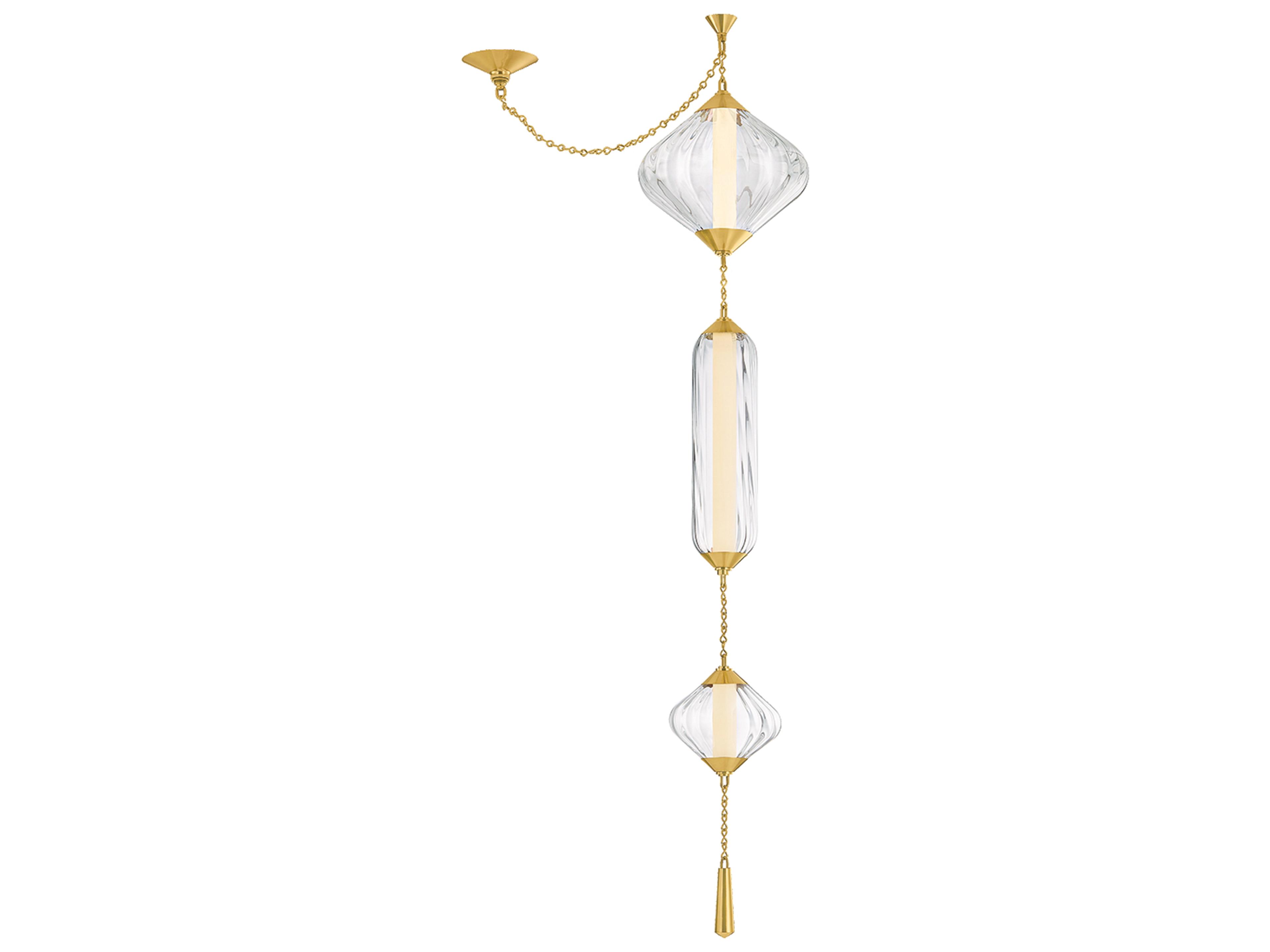 Fiorello 3-Light Vintage Polished Brass Mini Pendant