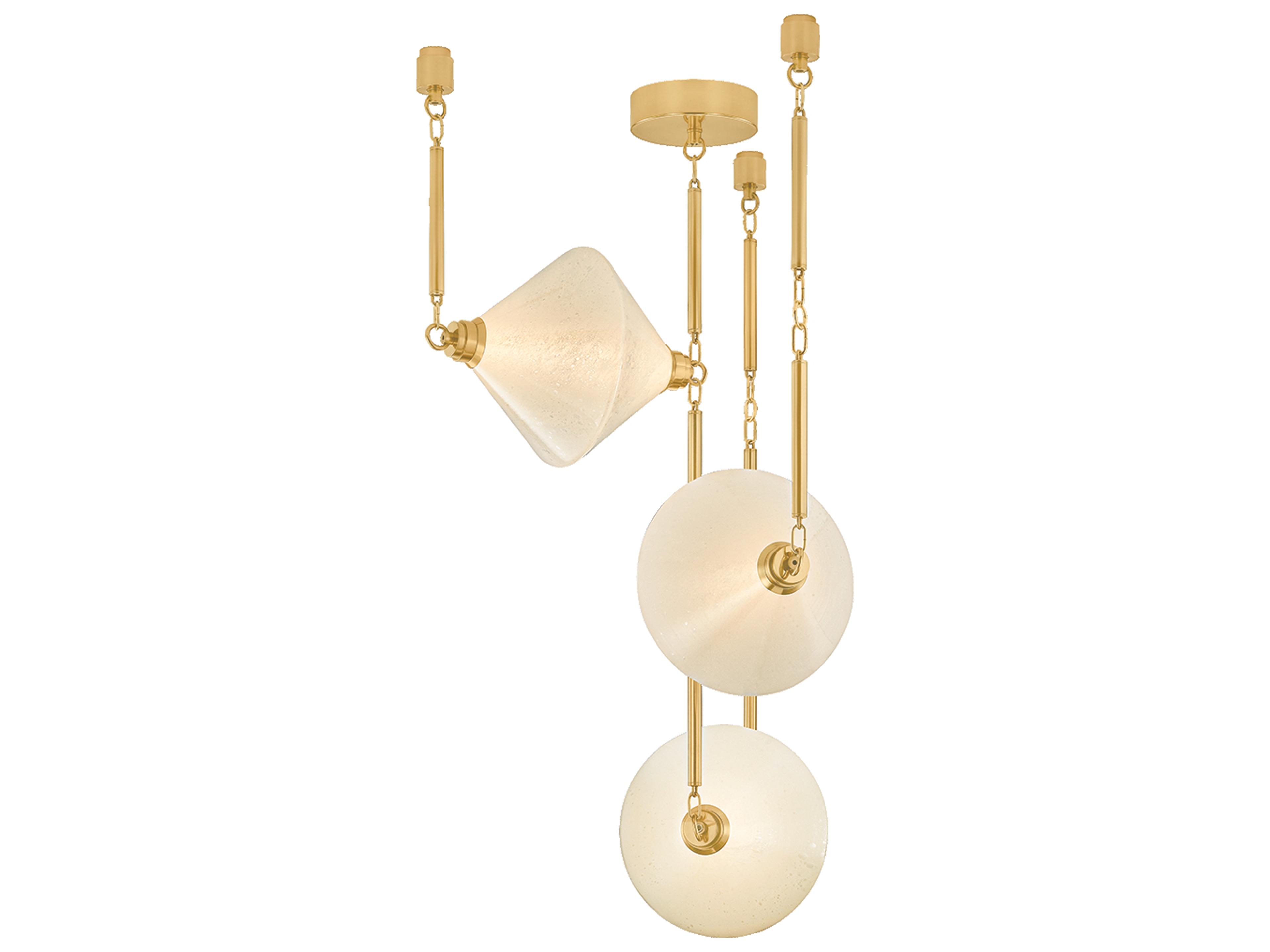 Solara 3-Light Vintage Polished Brass Pendant