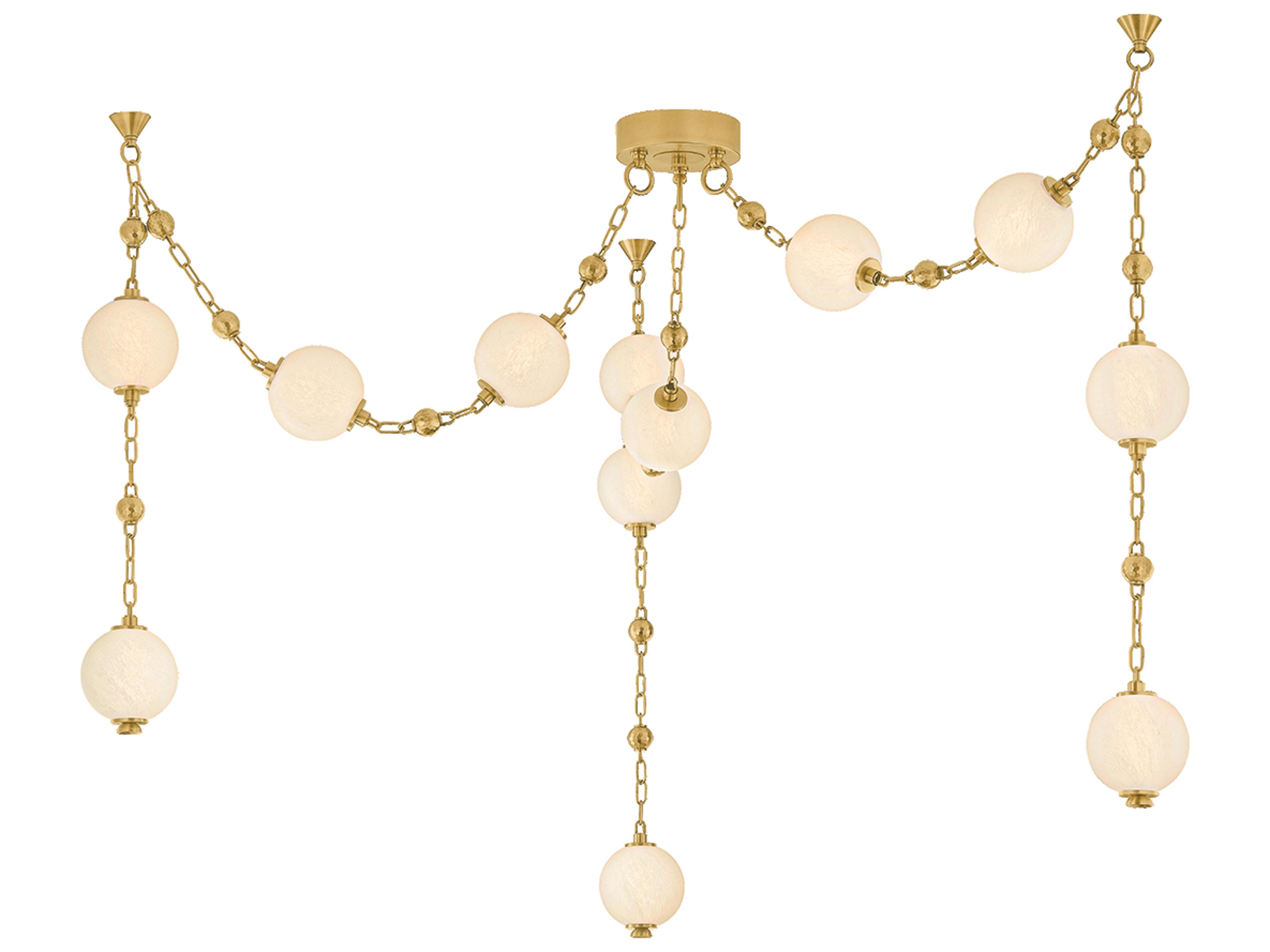 Corbett Lighting Corda 12-Light Vintage Brass Linear Island Pendant