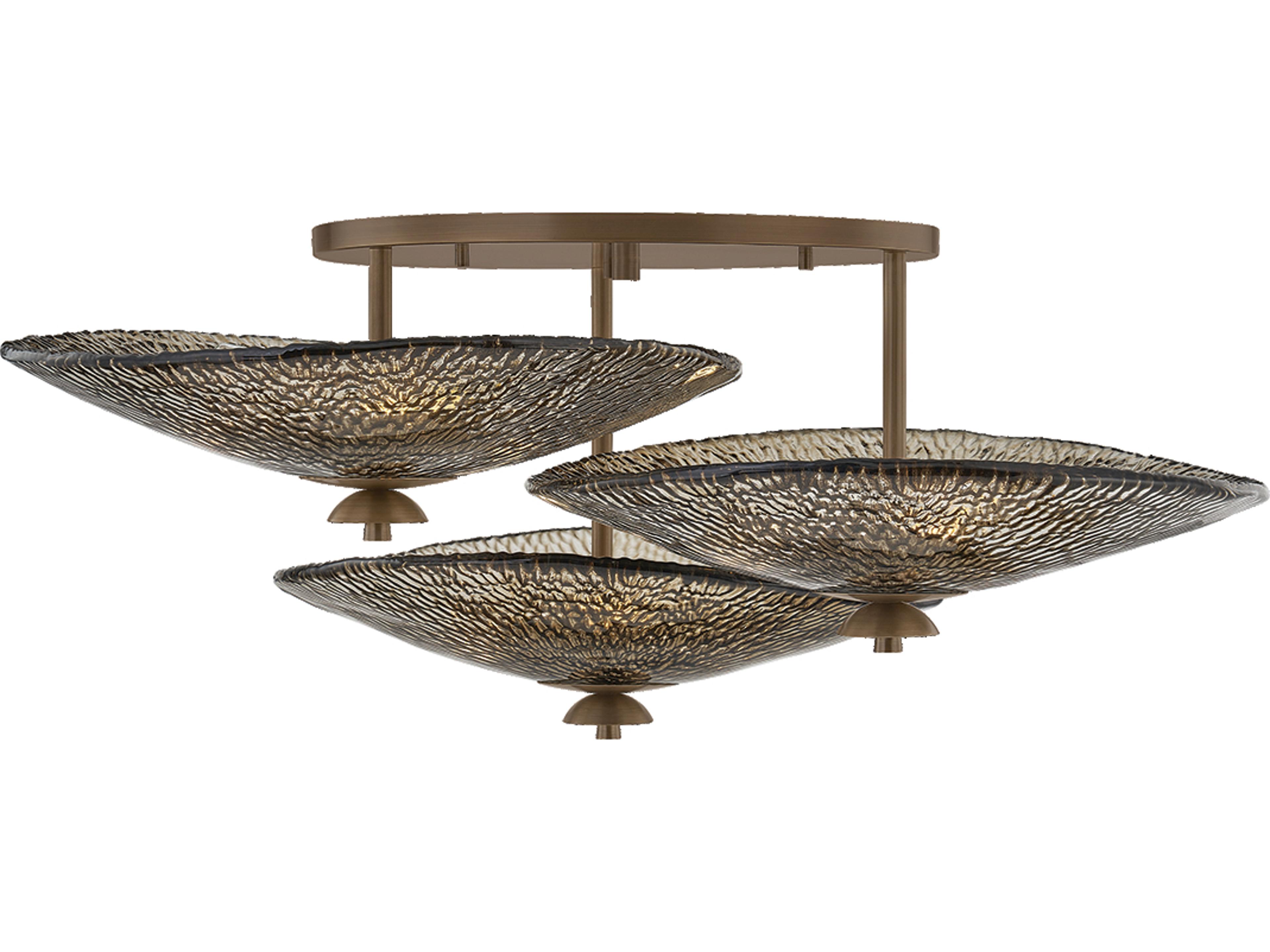 Corbett Lighting Alba 9-Light Old World Brass Bronze Semi Flush Mount