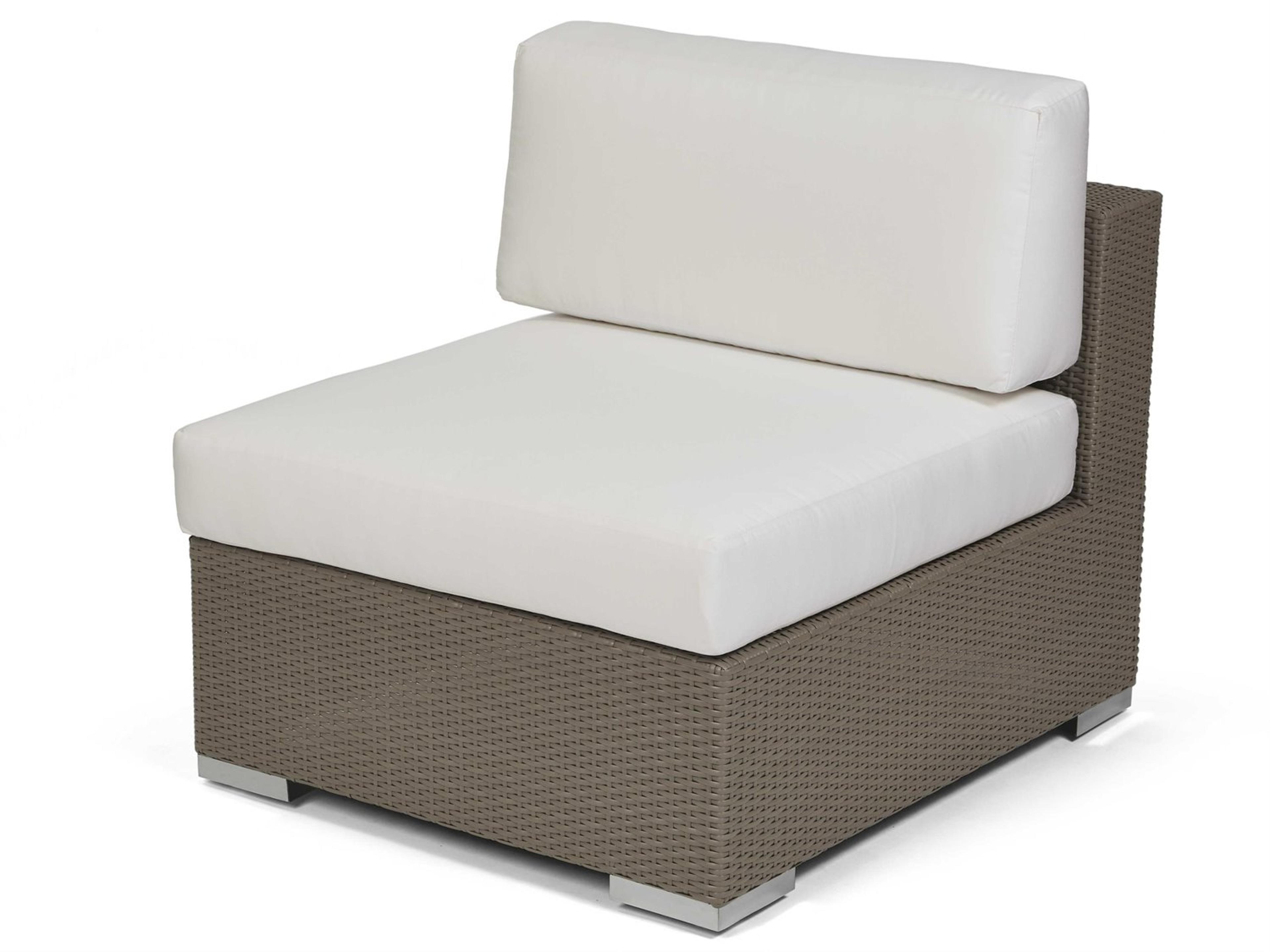 10 Tierra Wicker Mocaccino Modular Outdoor Patio Lounge Chair